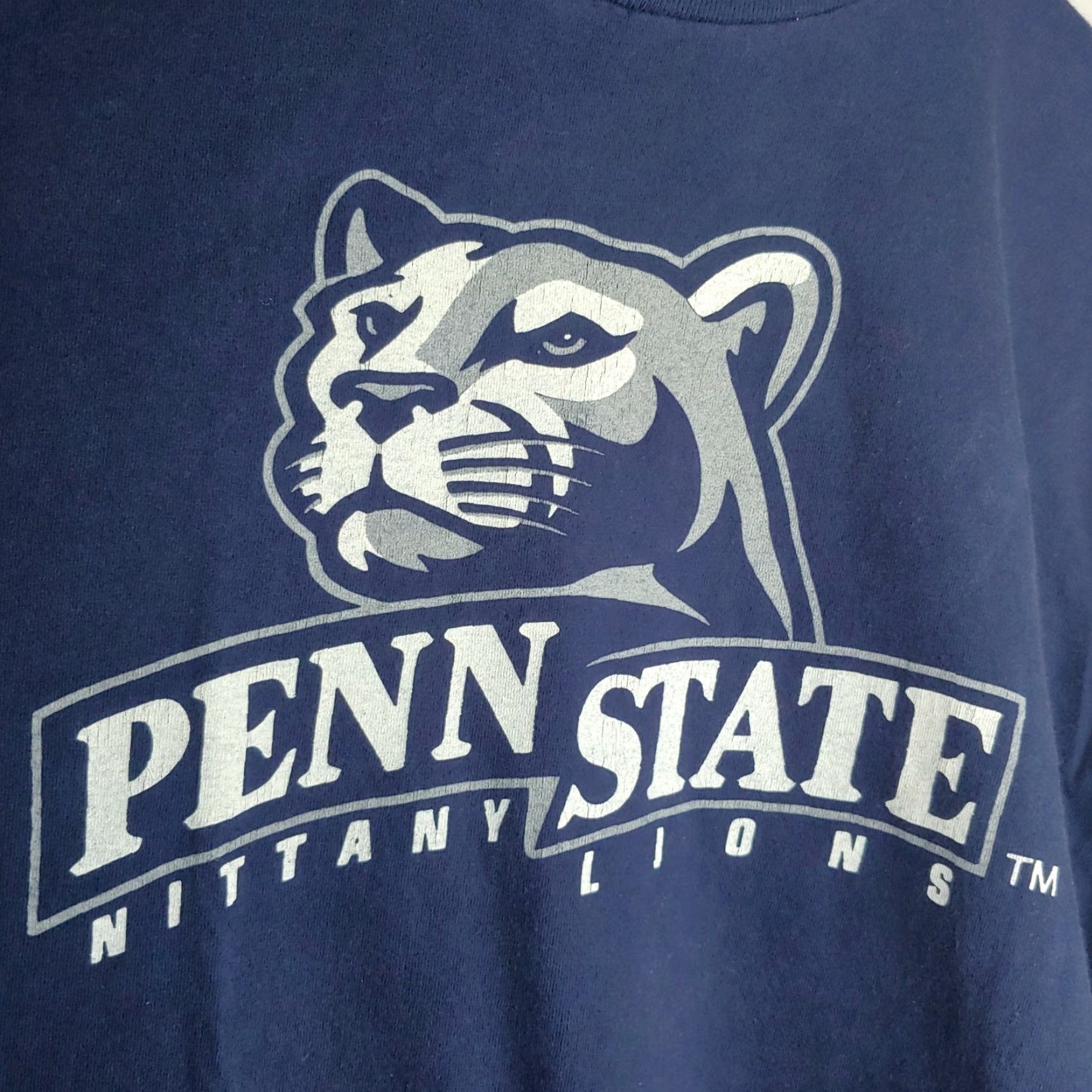 Vintage VINTAGE Morning Sun Penn State Shirt Large Navy Blue 90s Nittany Lions T-Shirt Mens Vintage Penn State College Sports Graphic Shirt Size US L / EU 52-54 / 3 - 2 Thumbnail