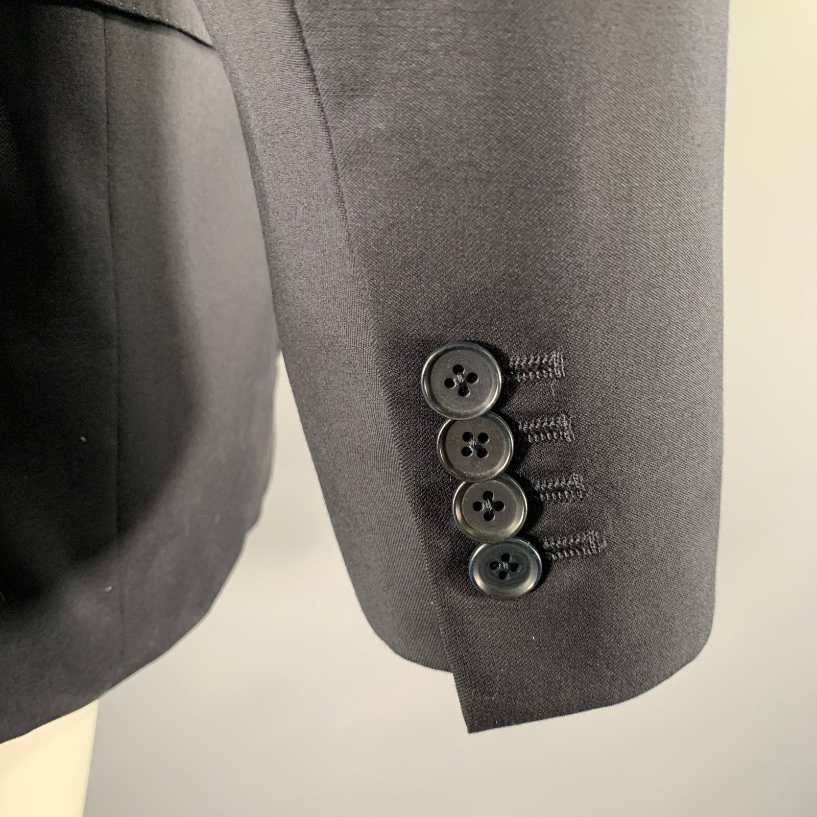 Isaia ISAIA Size 42 Black Wool Notch Lapel Sport Coat Size 42R - 5 Thumbnail