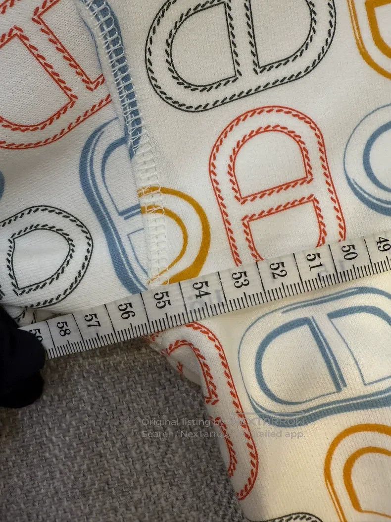 Hermes Hermes Hooded Sweatshirt, Size 40, White with Colorful Log Size XS / US 0-2 / IT 36-38 - 7 Thumbnail