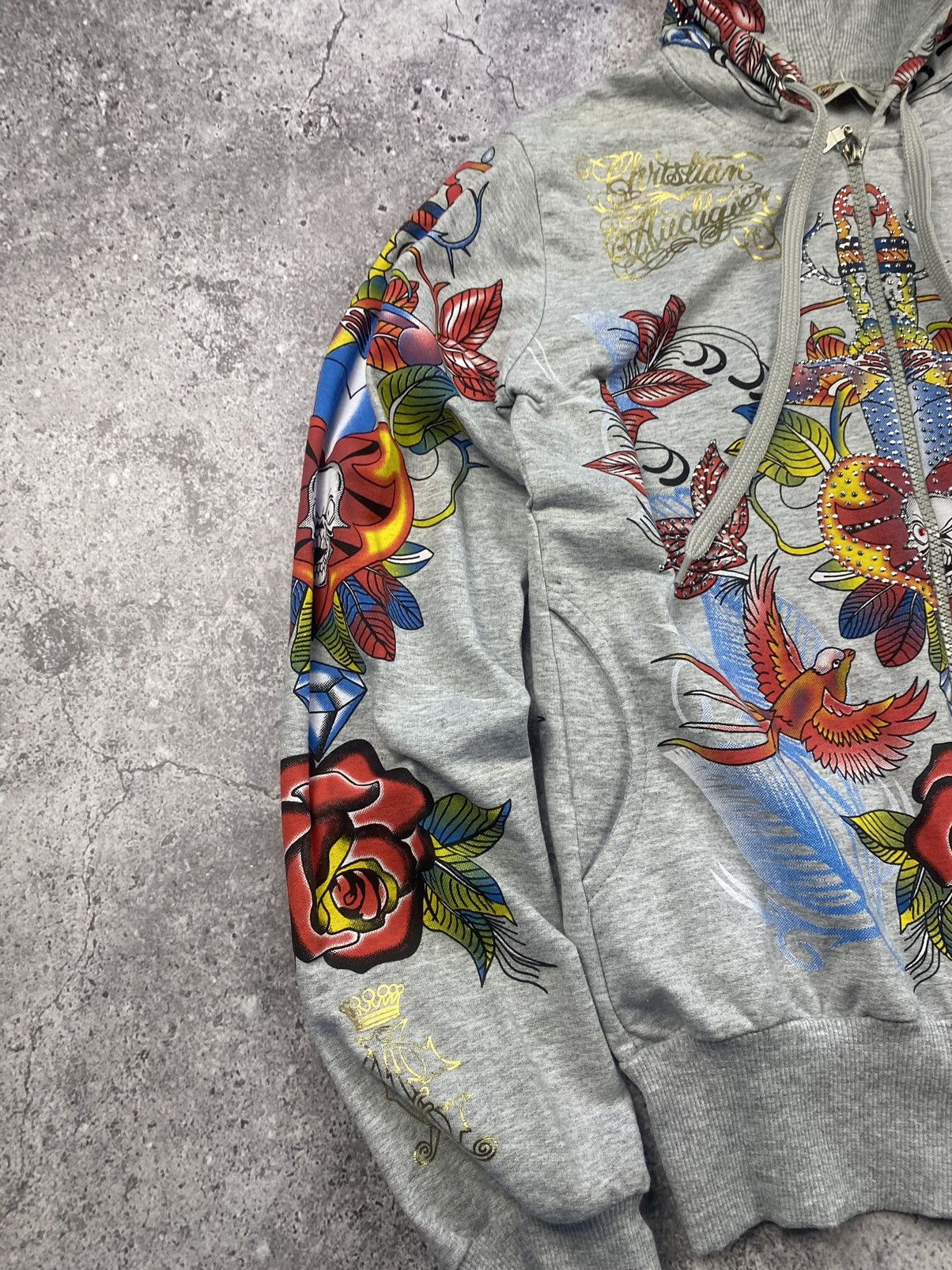 Christian Audigier × Ed Hardy × Vintage Christian Audigier by Ed Hardy zip Hoodie Stussy Evisu cross Size M / US 6-8 / IT 42-44 - 3 Thumbnail