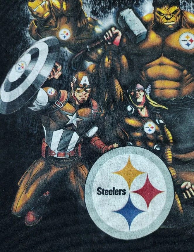 Vintage Vintage Pittsburgh Steelers x Marvel t-shirt Size US XL / EU 56 / 4 - 5 Thumbnail