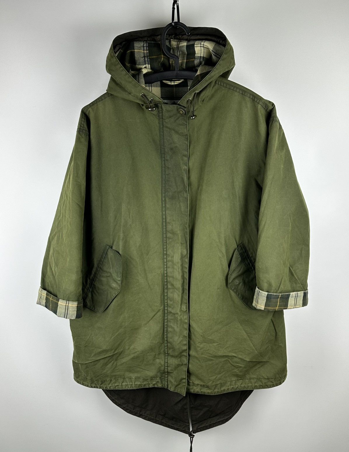Barbour Barbour Rain Parka Waxed Cotton Green Women’s Jacket UK 12 Size M / US 6-8 / IT 42-44 - 1 Thumbnail