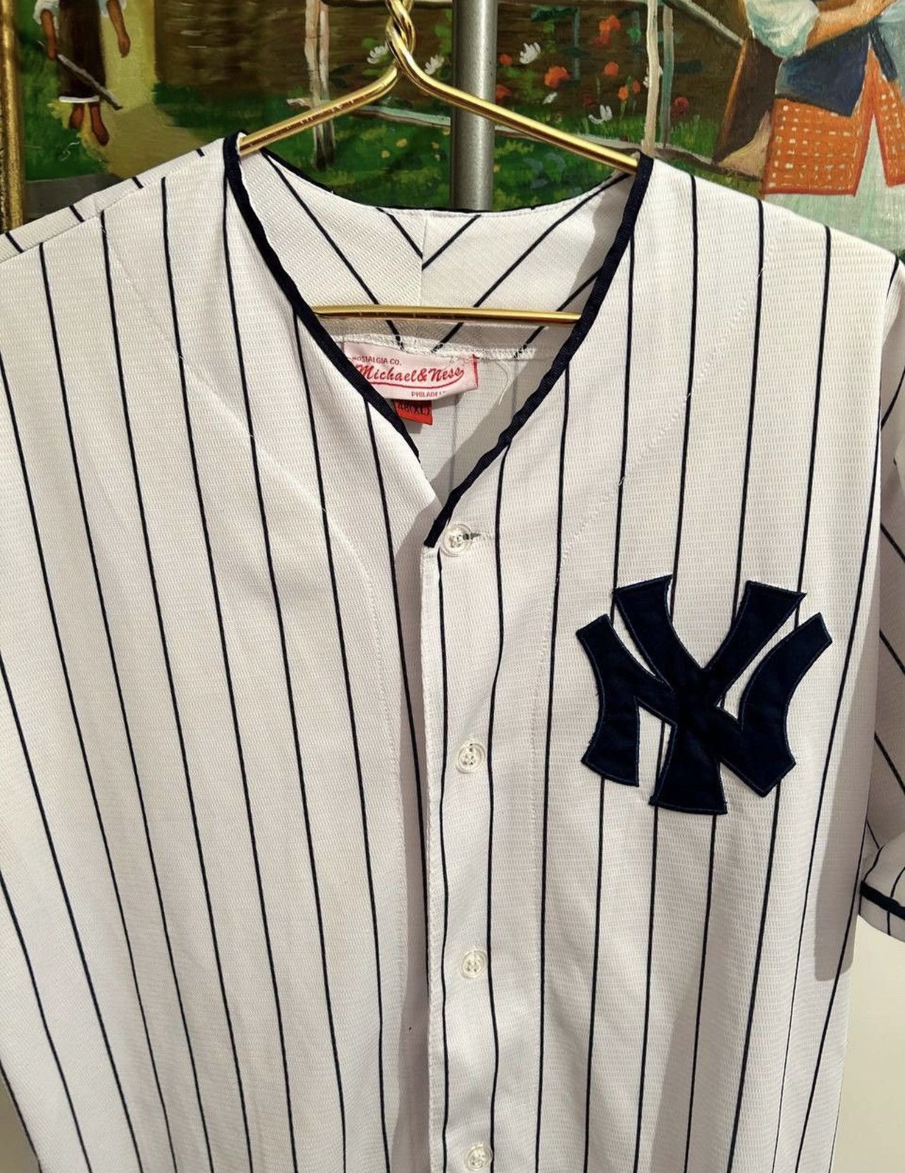 MLB Mitchell & Ness New York Yankees Pinstripe Baseball Jersey Size US XL / EU 56 / 4 - 1 Thumbnail