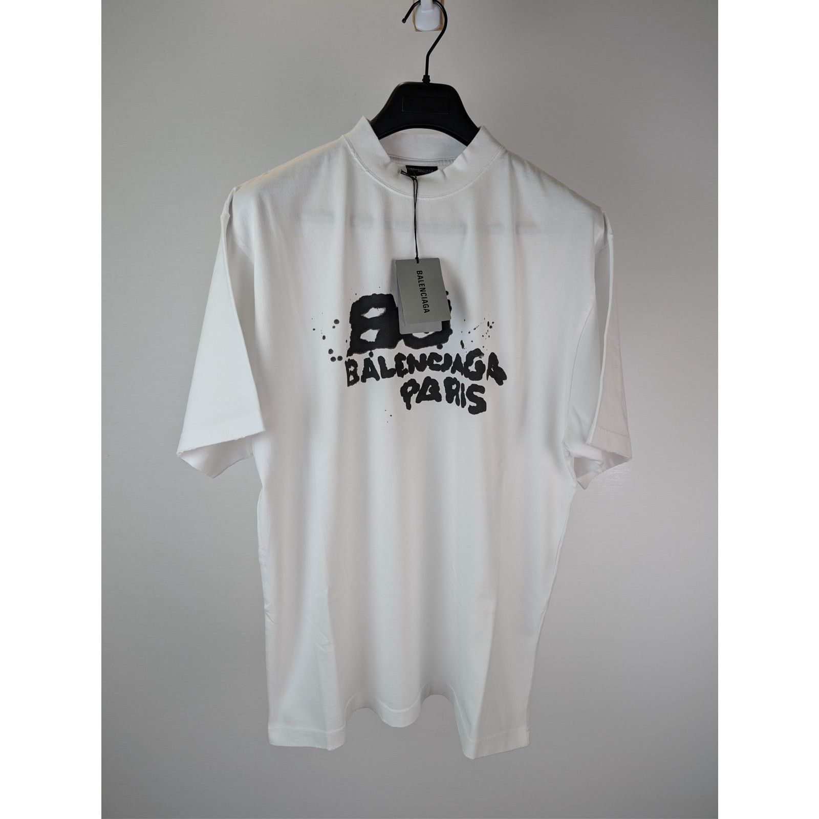 Balenciaga o1rshd1 Hand Drawn BB Icon Vintage Jersey Medium Fit T-Shirt Size US S / EU 44-46 / 1 - 1 Thumbnail