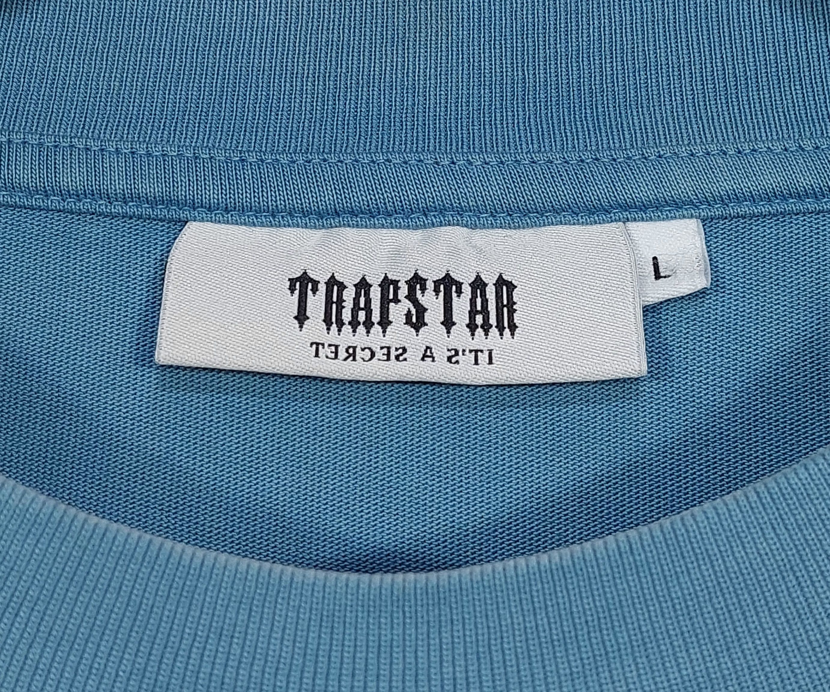 Trapstar London script logo print cotton tshirt - white / blue L Size US L / EU 52-54 / 3 - 3 Thumbnail