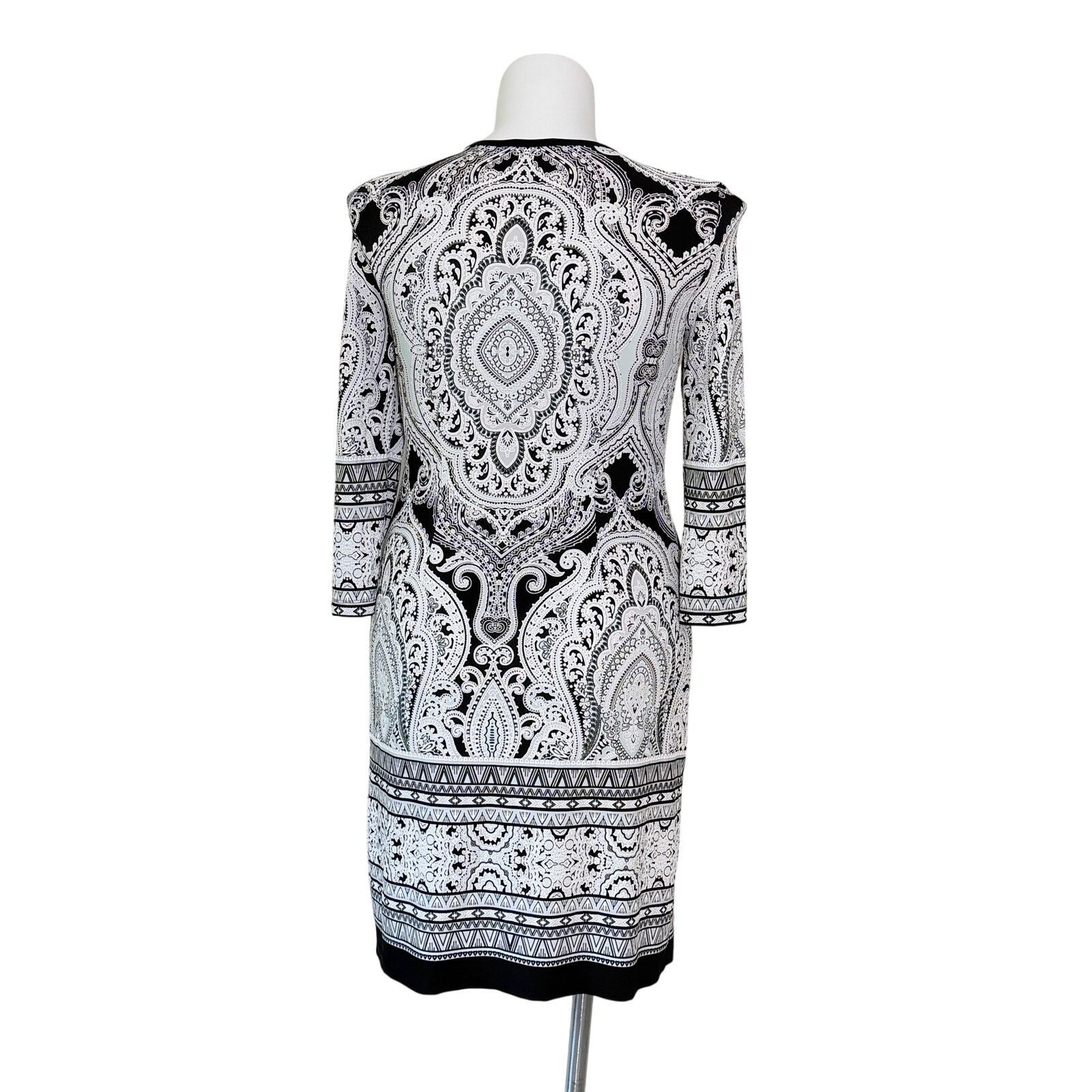 Other Sandra Darren Paisley Boho Sheath Dress 3/4 Sleeve textured Size L / US 10 / IT 46 - 2 Thumbnail