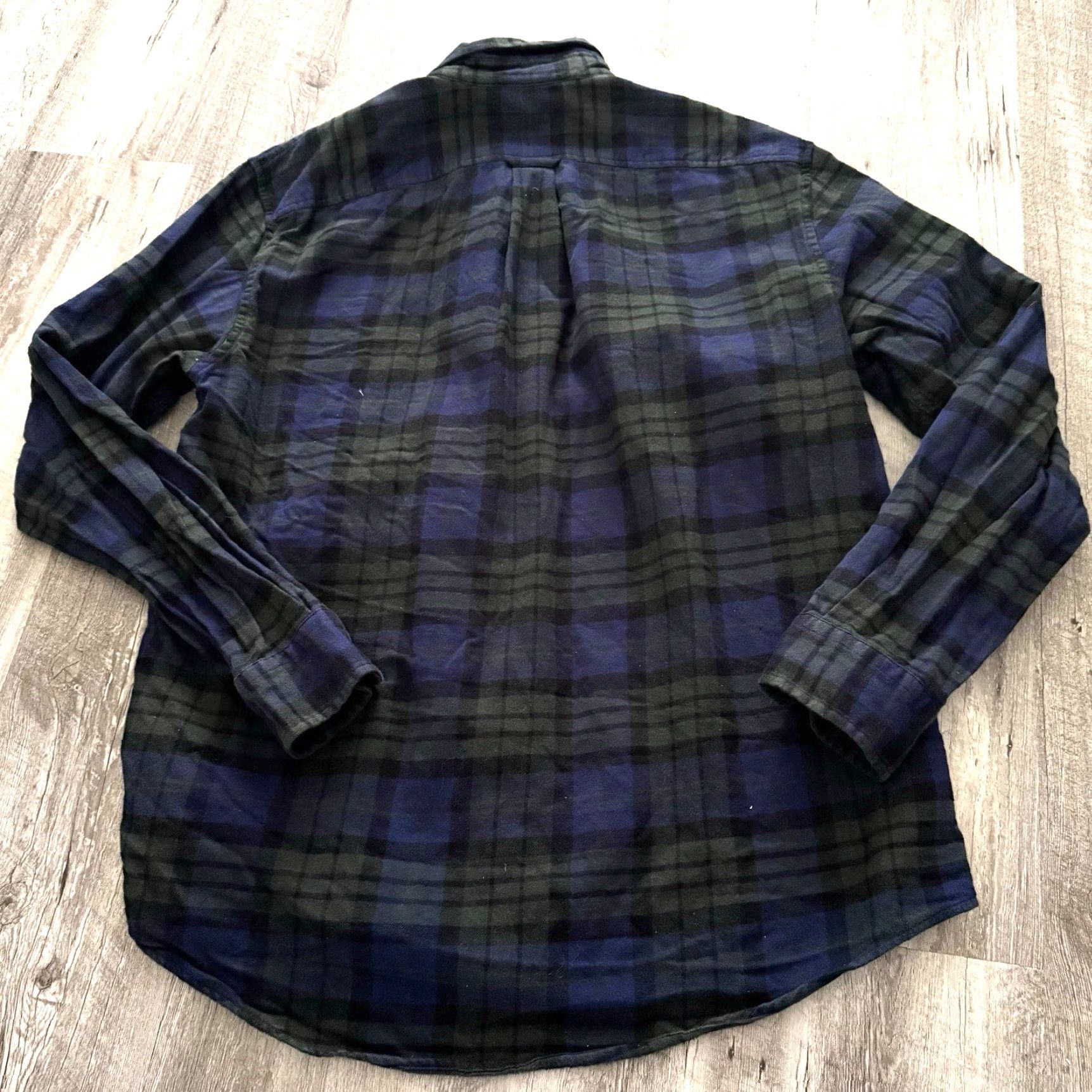 Lands' End Lands' End Shirt Mens XL Plaid Flannel Button-Up Blue Green Cotton Button-Down Collar Classic Preppy Casual Size US XL / EU 56 / 4 - 5 Thumbnail