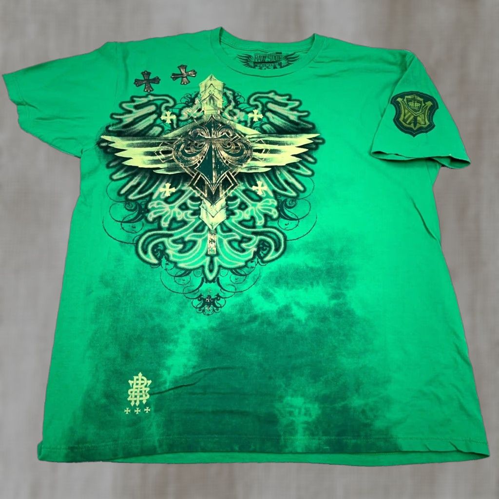 Affliction × Raw State × Vintage Vintage Y2K Raw State Cross Tee
