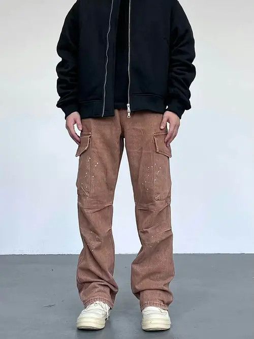 Designer × Japanese Brand × Vintage faded flared paint cargo pants Size US 32 / EU 48 - 4 Thumbnail