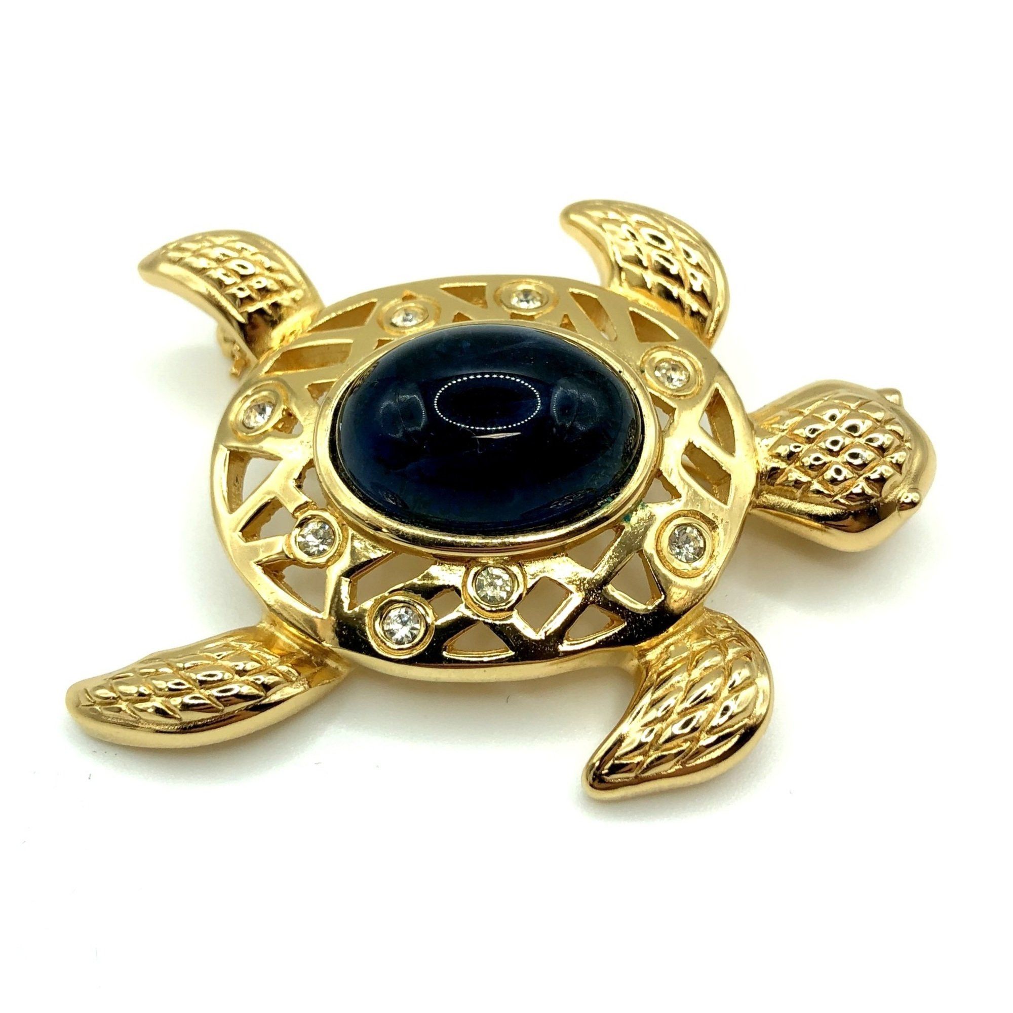 image of Christian Dior Brooch Turtle Motif Rhinestone Gold Women's It39E88Bdvyj Rm5101D