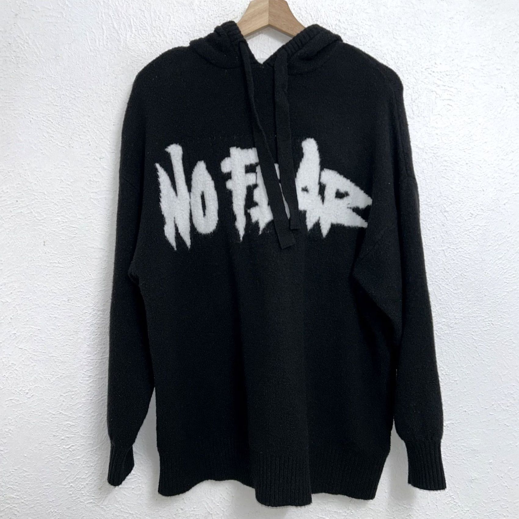 H&M H & M x NO FEAR Oversized Hoodie Knit Sweater Women’s Black XS Size XS / US 0-2 / IT 36-38 - 2 Thumbnail