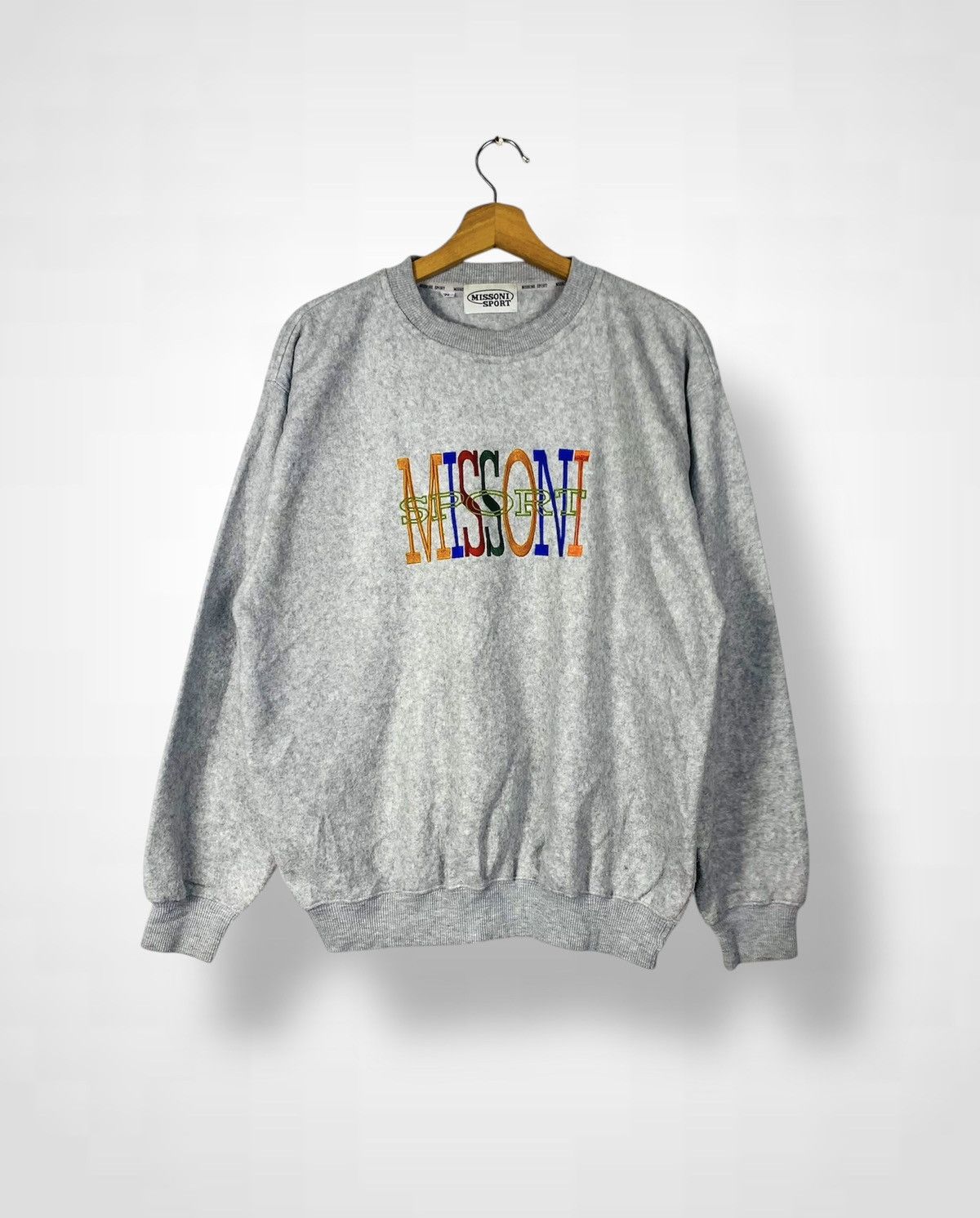 Missoni Vintage 90s Missoni Sport Spellout Multicolour Sweatshirt Size US M / EU 48-50 / 2 - 1 Thumbnail