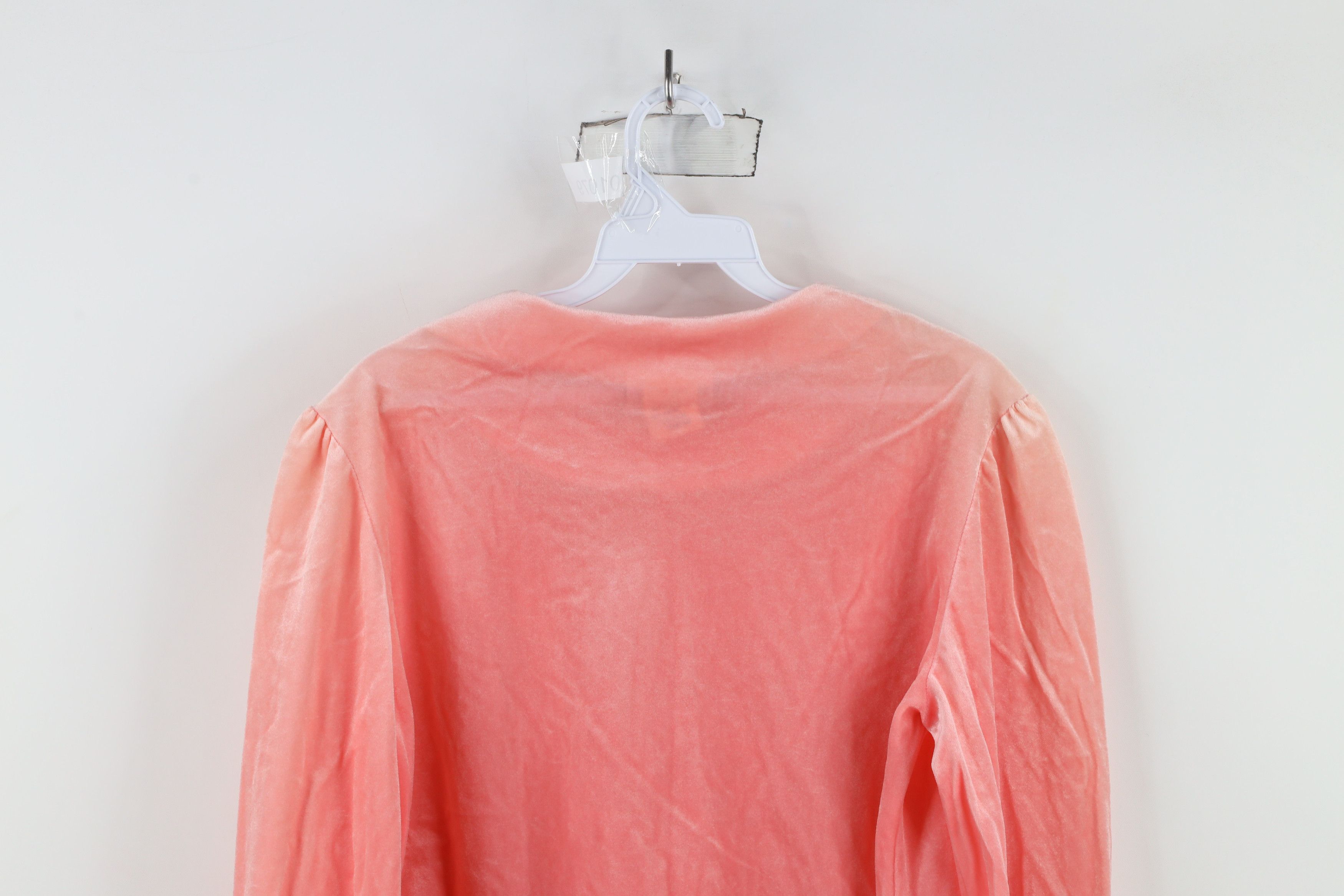 Vintage Vintage 70s Streetwear Cuff Velvet Velour Sweater Pink USA Size M / US 6-8 / IT 42-44 - 11 Thumbnail