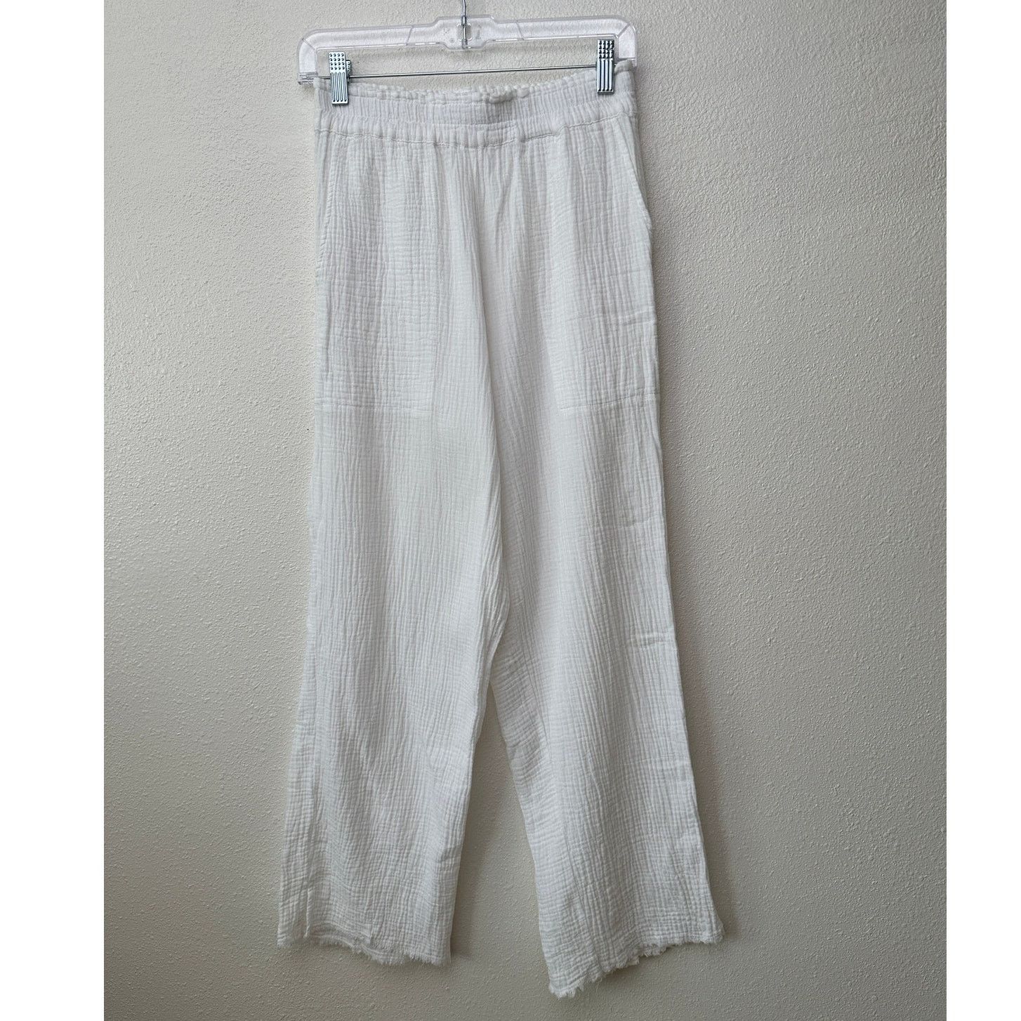 Rails Rails Leon White Gauze Wide Leg Pants Elastic Waist US S Size 25" / US 0 / IT 36 - 4 Thumbnail