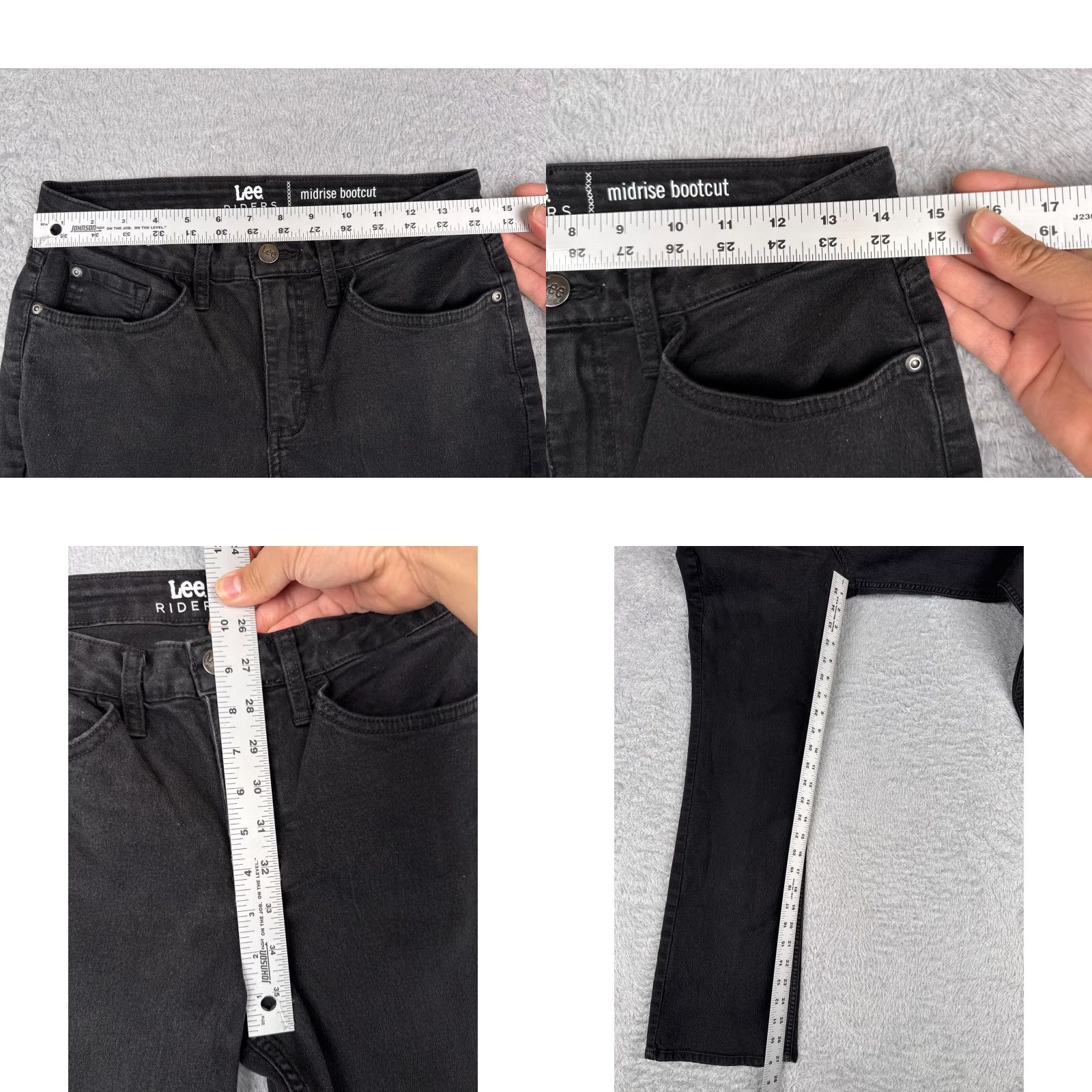 Lee Lee Jeans Women 28 Black Denim Bootcut Mid Rise Cotton Blend 28x27 Regular Inseam 27 Size 28" / US 6 / IT 42 - 8 Thumbnail