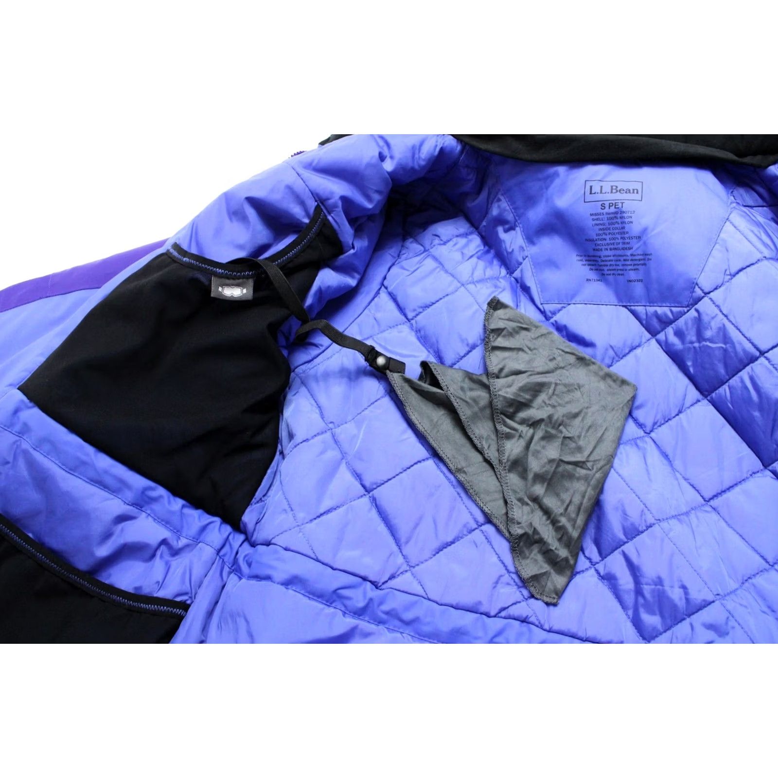 Vintage L.L. Bean Jacket Women's SMALL Petite Padded Full Zip Removable Hood Blue Jacket Womens SMALL Blue 90s? Size S / US 4 / IT 40 - 7 Thumbnail
