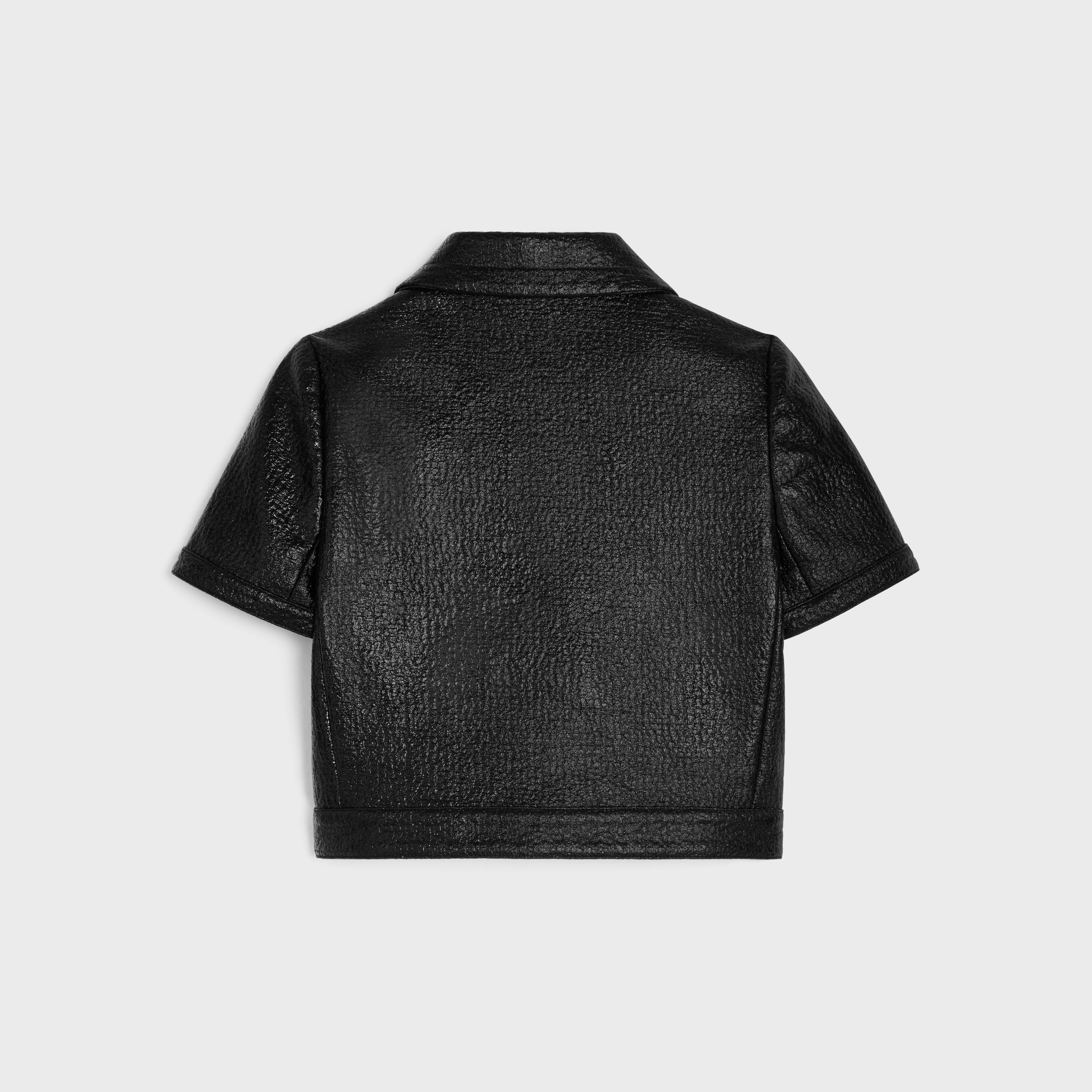 Celine o1bcso1str0725 2V97O7 Cropped Chelsea Jacket in Nior Brilant Size XS / US 0-2 / IT 36-38 - 2 Thumbnail