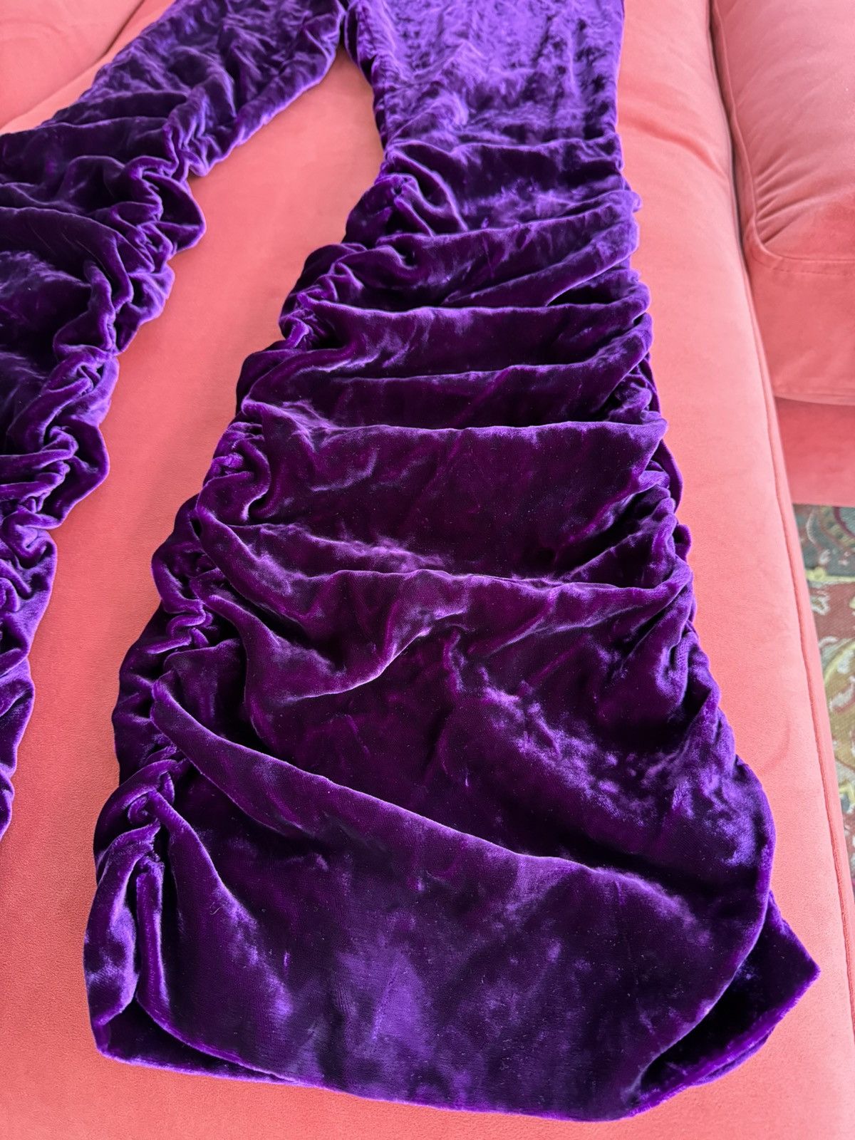 Gucci New Gucci violet velvet flared pants, size L Size 30" / US 8 / IT 44 - 4 Thumbnail