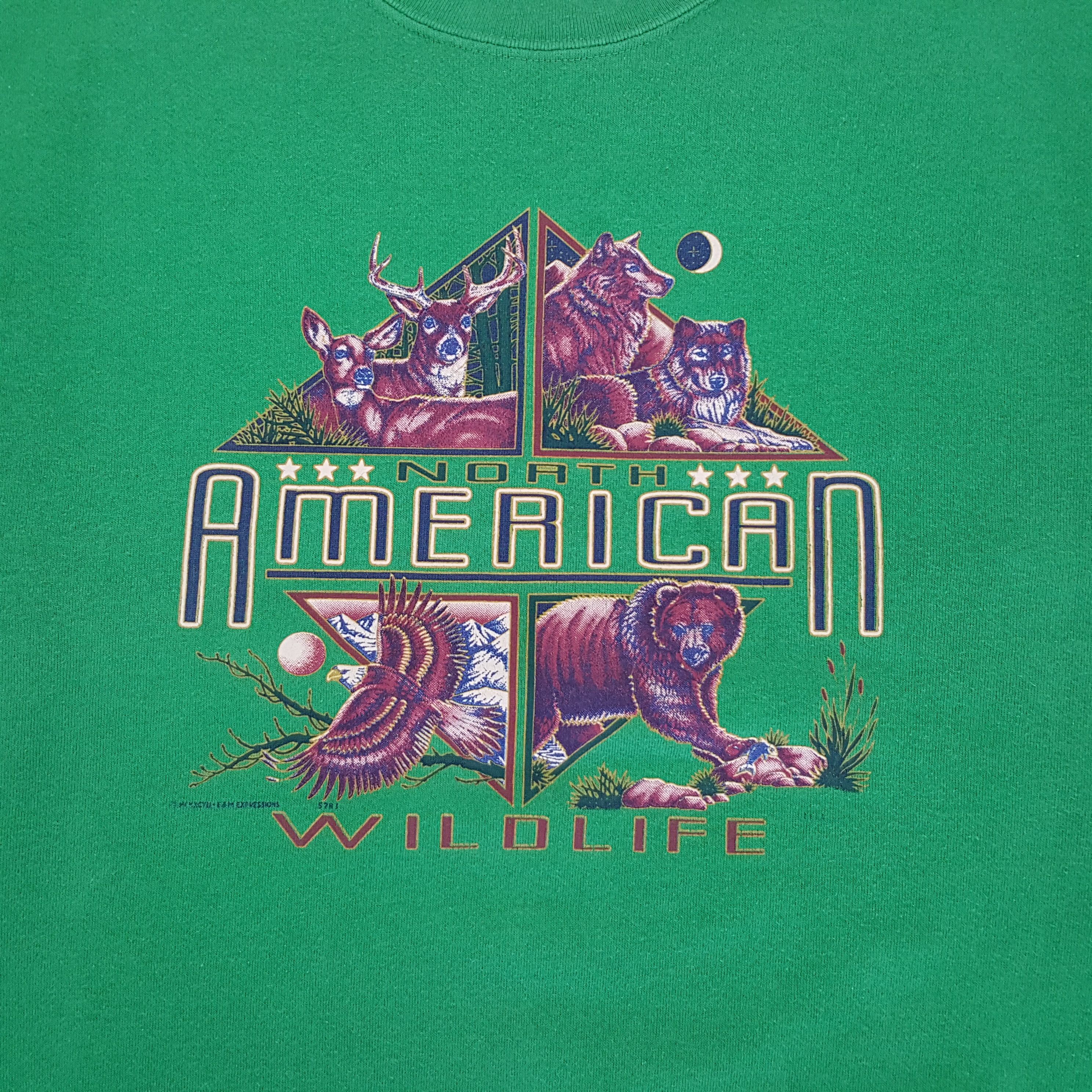 Nutmeg × Vintage Vintage 90s North American Wildlife Printed Sweatshirts Size US L / EU 52-54 / 3 - 2 Thumbnail