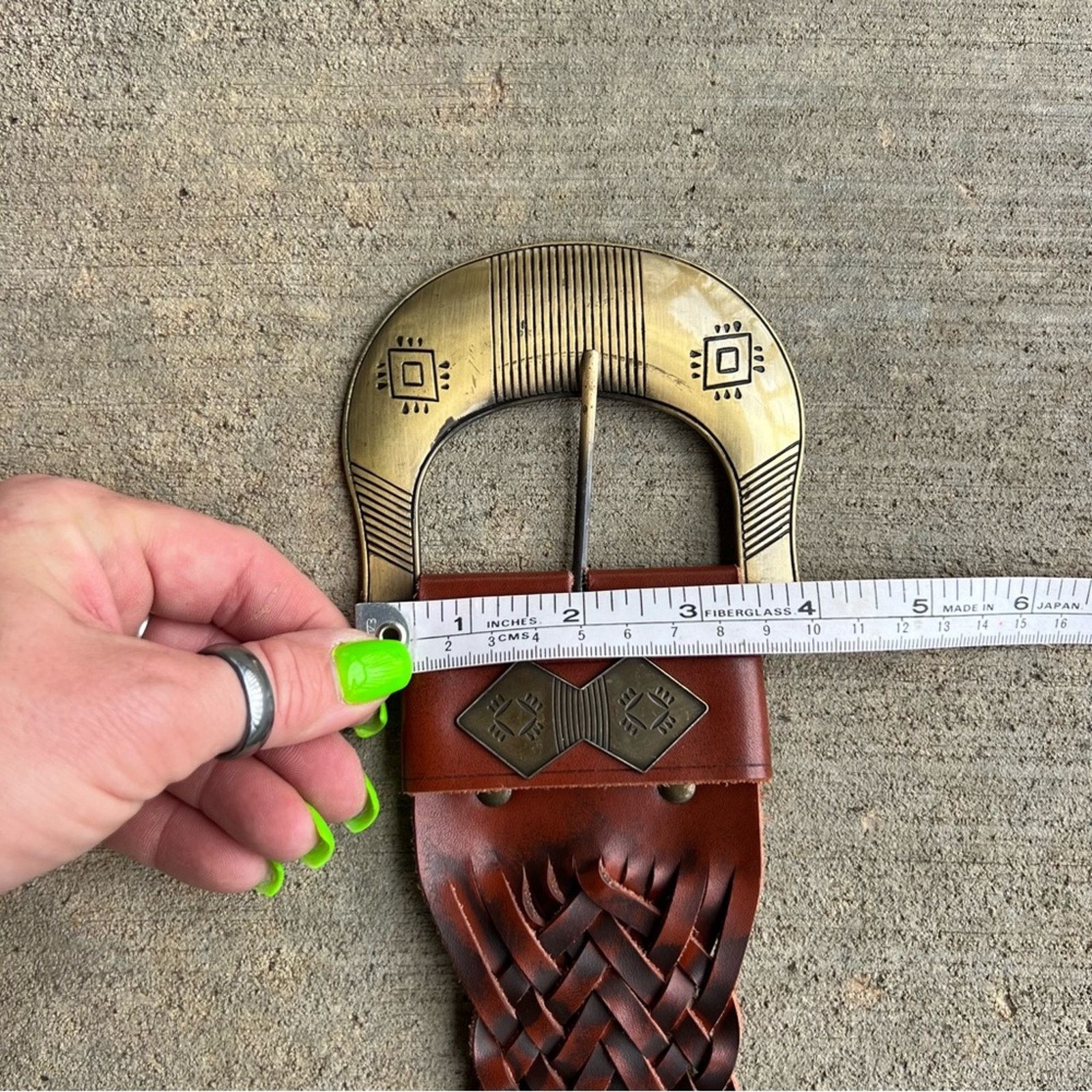Vintage CABI brown braid leather boho bronze metallic southwest belt Size ONE SIZE - 6 Thumbnail