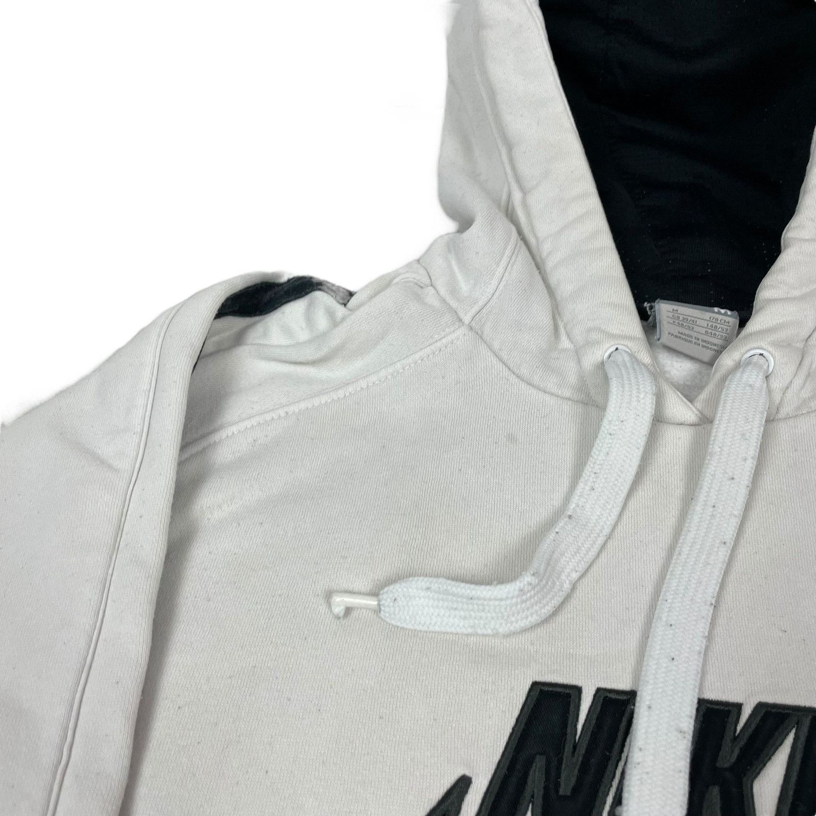 Nike × Vintage Nike Men White Swoosh Spellout Long Sleeve Pullover Hoodie M Size US M / EU 48-50 / 2 - 2 Thumbnail