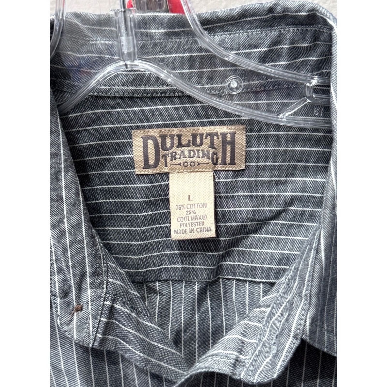 CO Duluth Trading Co Shirt LONG SLEEVE Stripe Denim Large L Mens Size US L / EU 52-54 / 3 - 5 Thumbnail