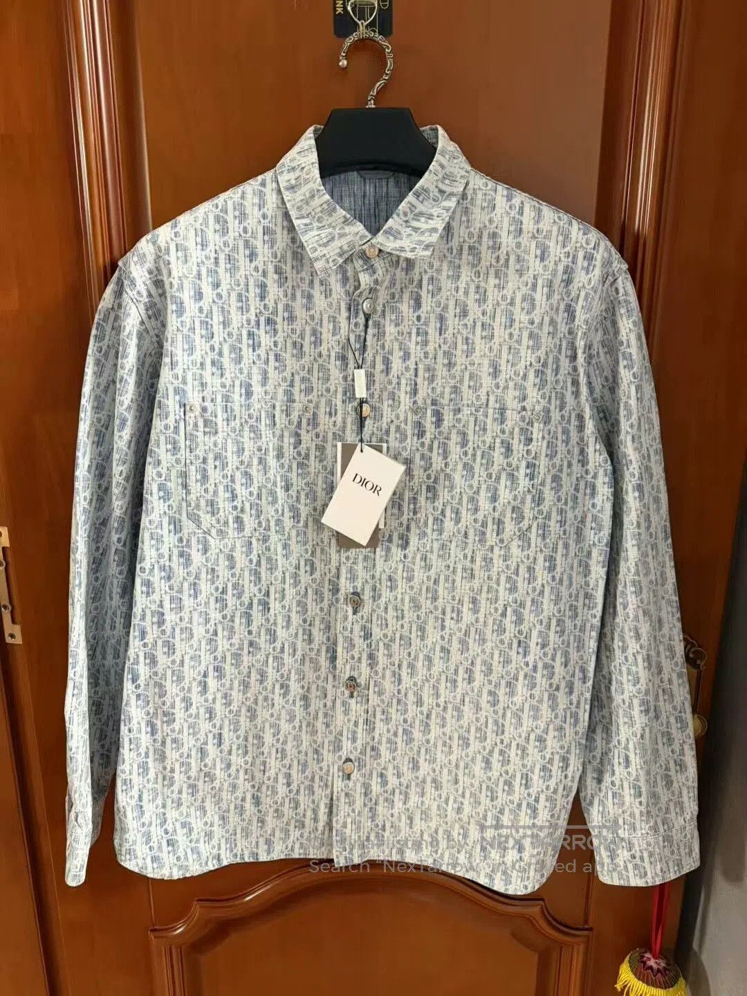 Dior dior blue and white patterned denim shirt. Size US M / EU 48-50 / 2 - 1 Thumbnail