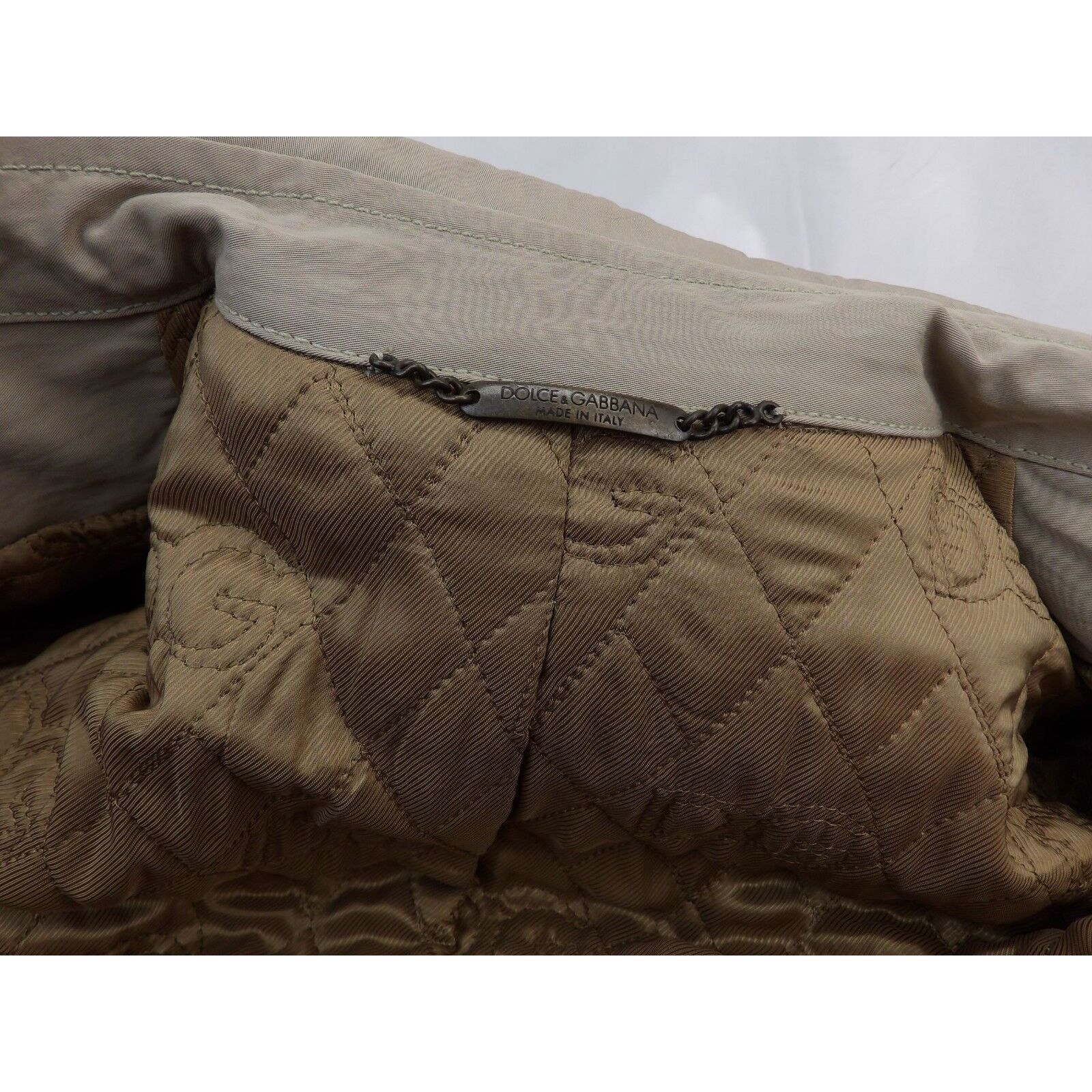 Dolce & Gabbana BEIGE COTTON BUTTON ZIPPER TRENCH EPAULET COAT 52 42 ITALY Size US L / EU 52-54 / 3 - 6 Thumbnail