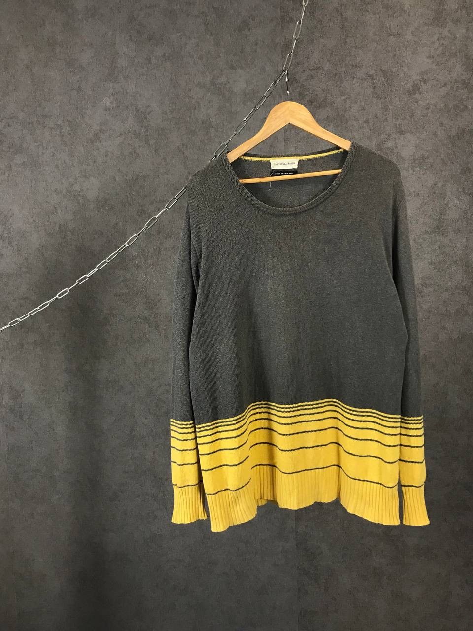 image of Universal Works Japanese Sweater in Gray/Yellow, Men's (Size Large)