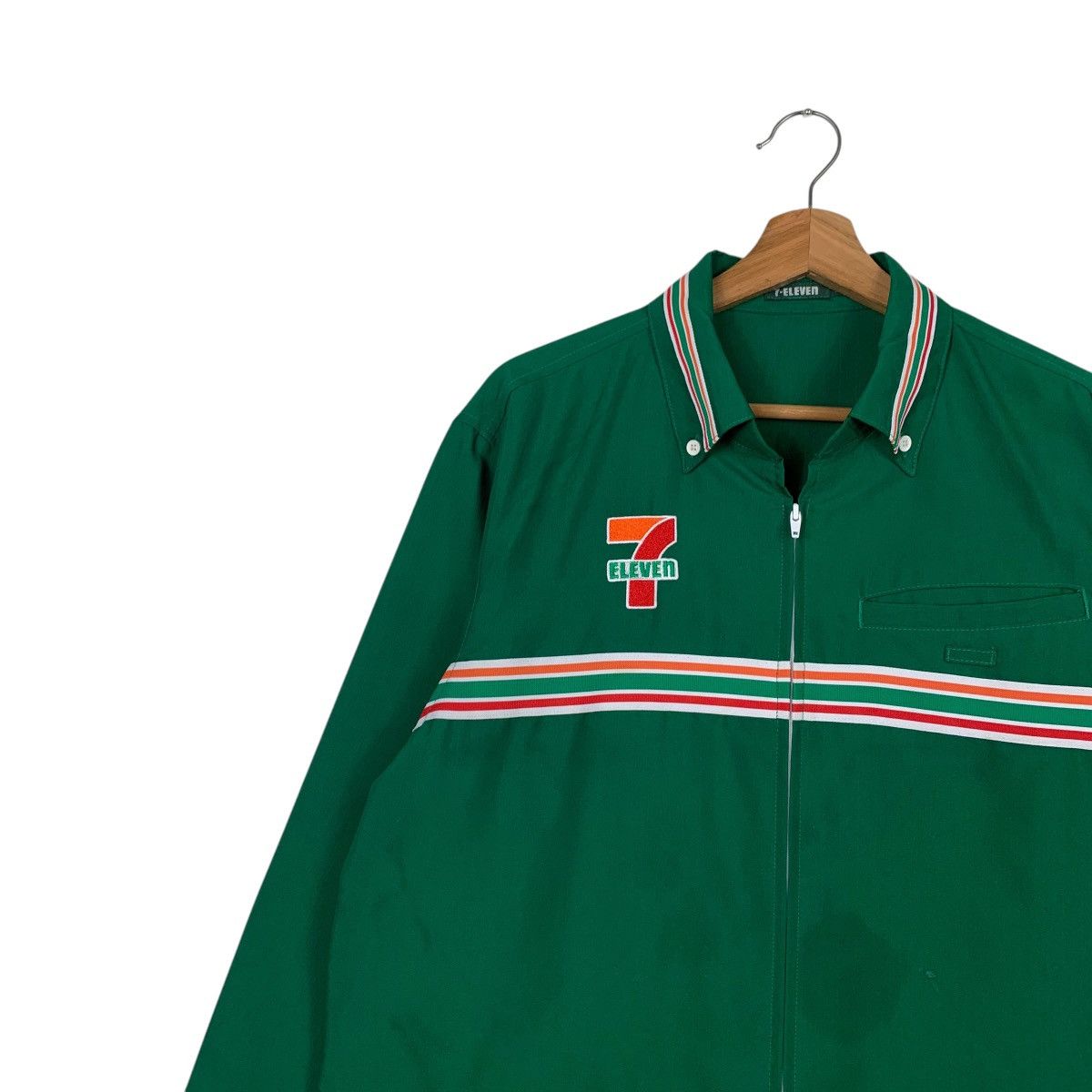 Japanese Brand 7-ELEVEN Big Logo Green Long Sleeve Uniform Jacket #2084-C91 Size US L / EU 52-54 / 3 - 6 Thumbnail