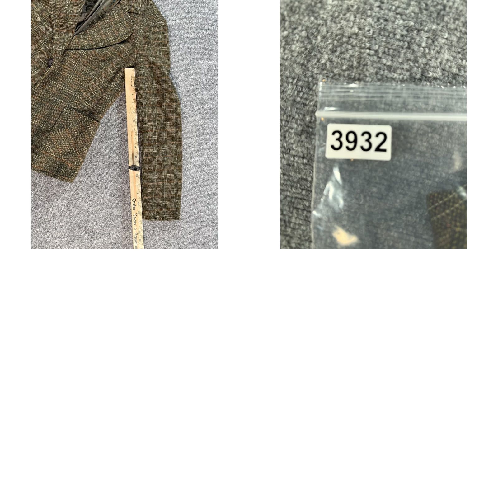 Vintage Halogen Blazer Womens Small Brown Green Plaid Tweed Wool Look Jacket Lined Size S / US 4 / IT 40 - 9 Thumbnail