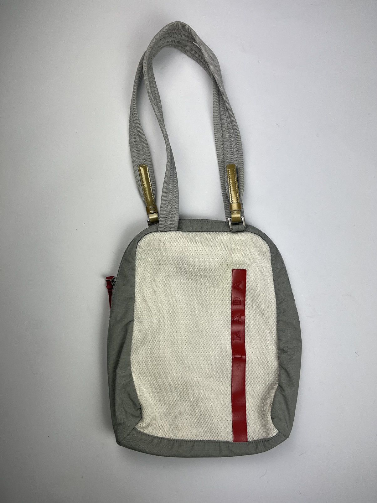 image of Prada Silver Mesh Bag Ss 1999 in Grey, Men's