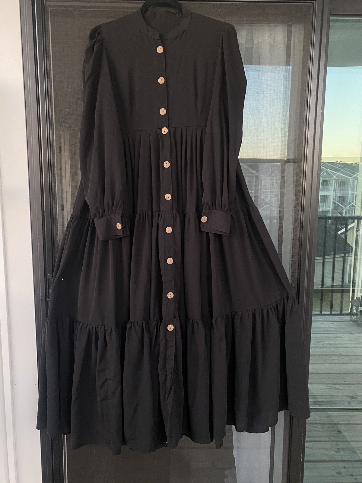 Other Womens Muslim Tiered Ruffles Holiday Abaya Maxi Dress Size L / US 10 / IT 46 - 2 Thumbnail