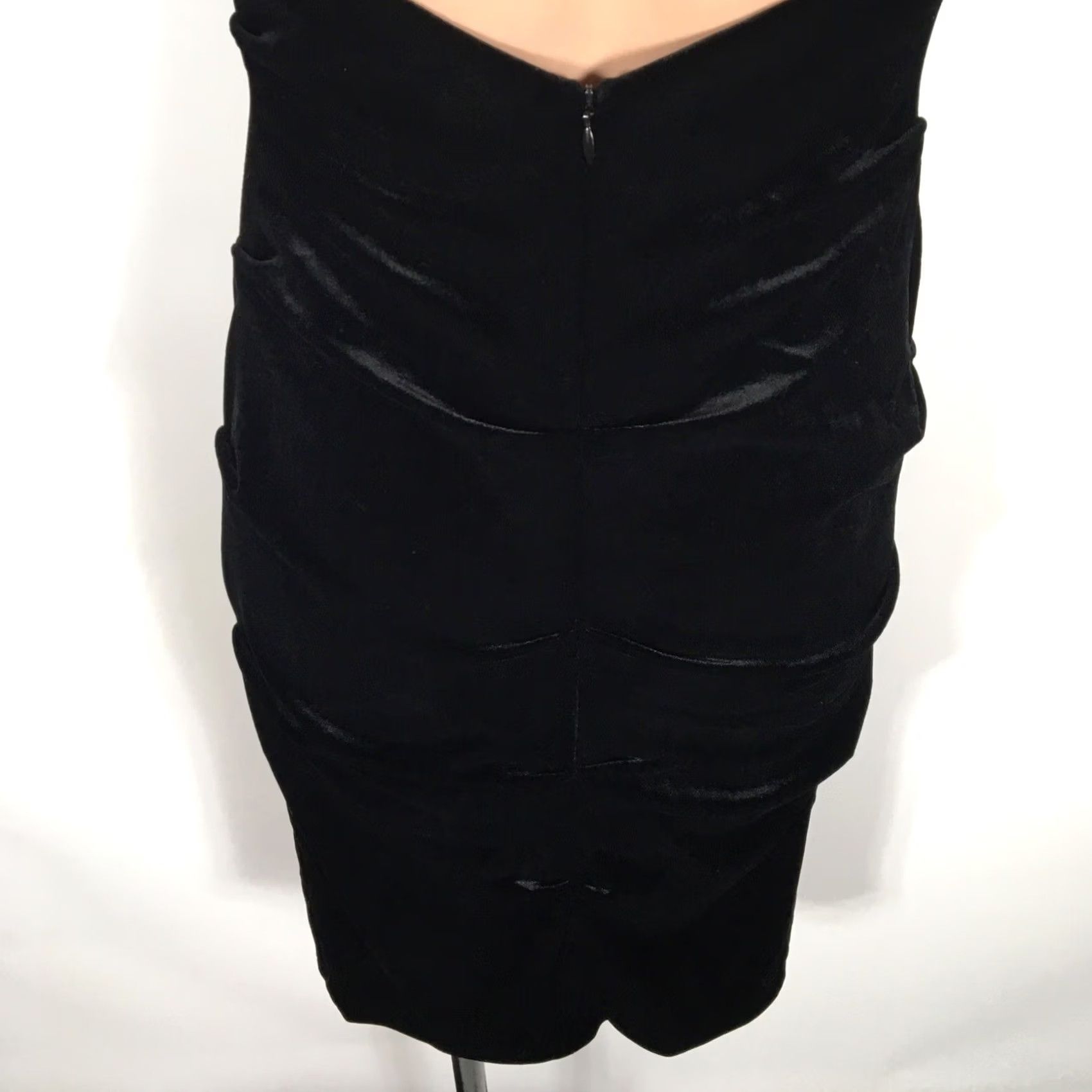 Vintage VINTAGE Cache Velvet Lace Dress Ruched Bodycon Keyhole Back Cap USA MADE 90s y2k 4 Vtg Size S / US 4 / IT 40 - 6 Thumbnail