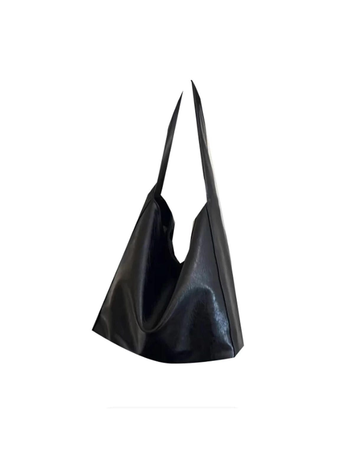 Leather Premium Niche Hobo Underarm Tote | Soft PU Large Carry Size ONE SIZE - 5 Thumbnail
