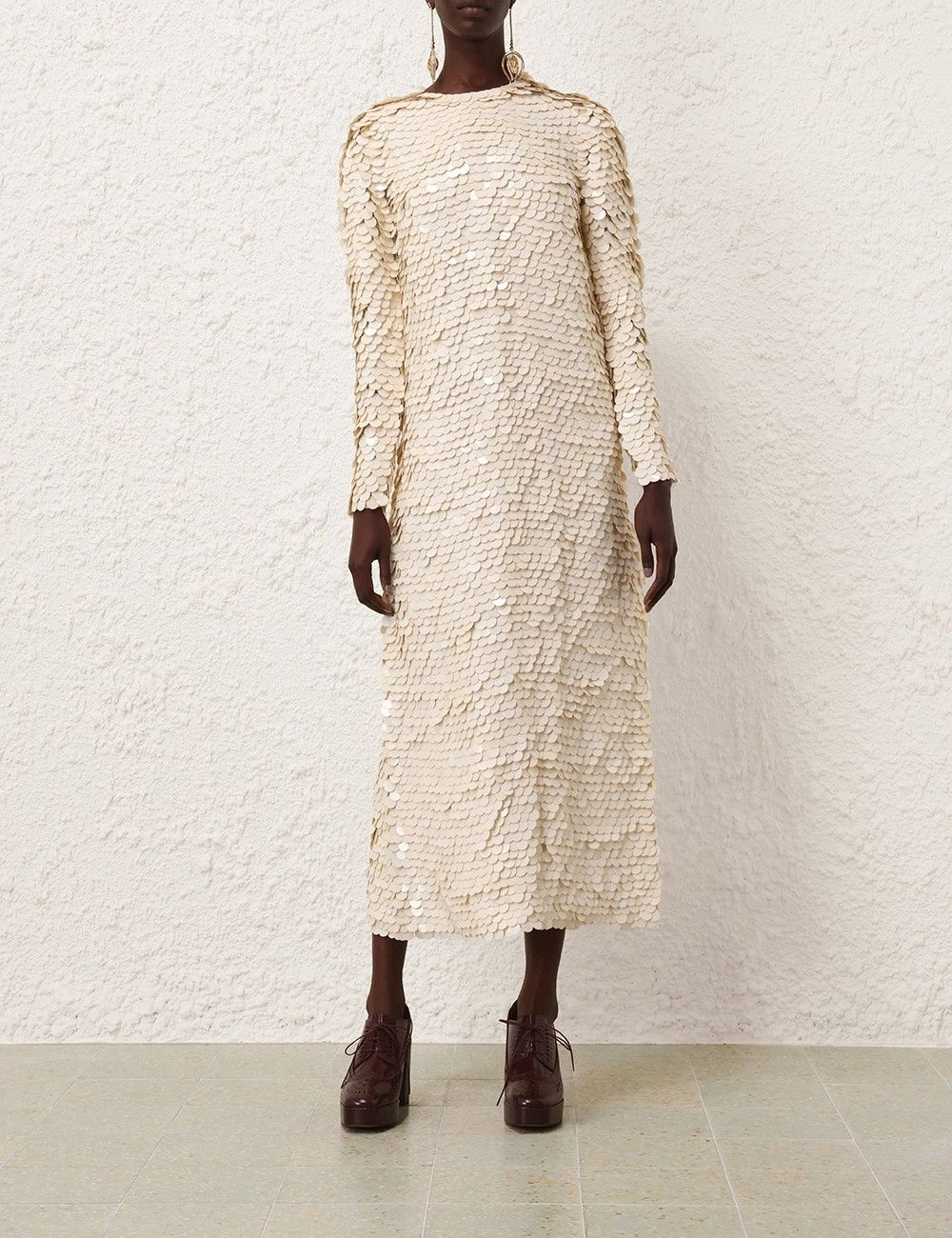 Zimmermann oc11z0925 Eden Sequin Maxi Dress in Cream Size S / US 4 / IT 40 - 7 Thumbnail