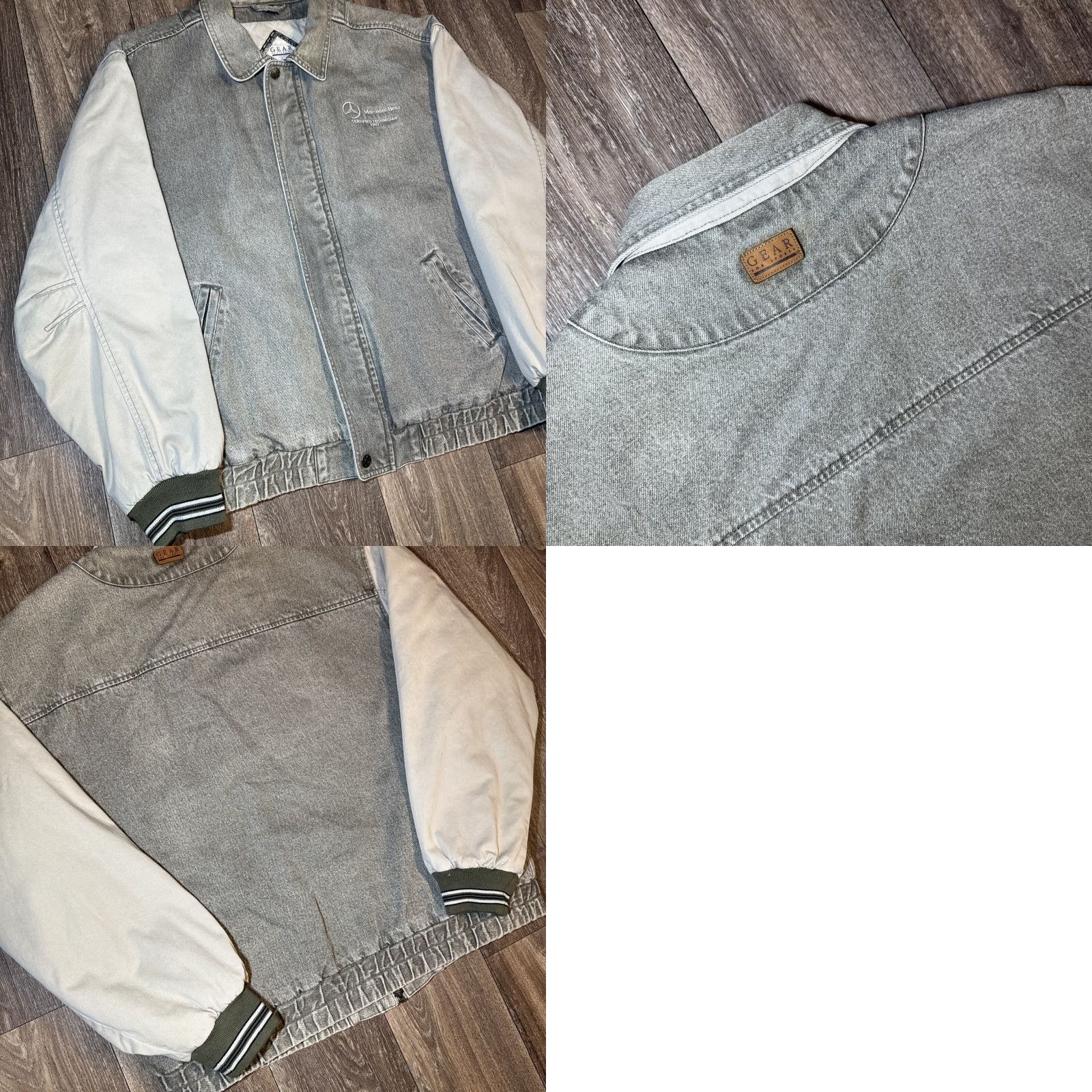 Mercedes-Benz VINTAGE Mercedes-Benz Bomber Jacket Denim Gray XL Men's Car Style Jacket Size US XL / EU 56 / 4 - 8 Thumbnail