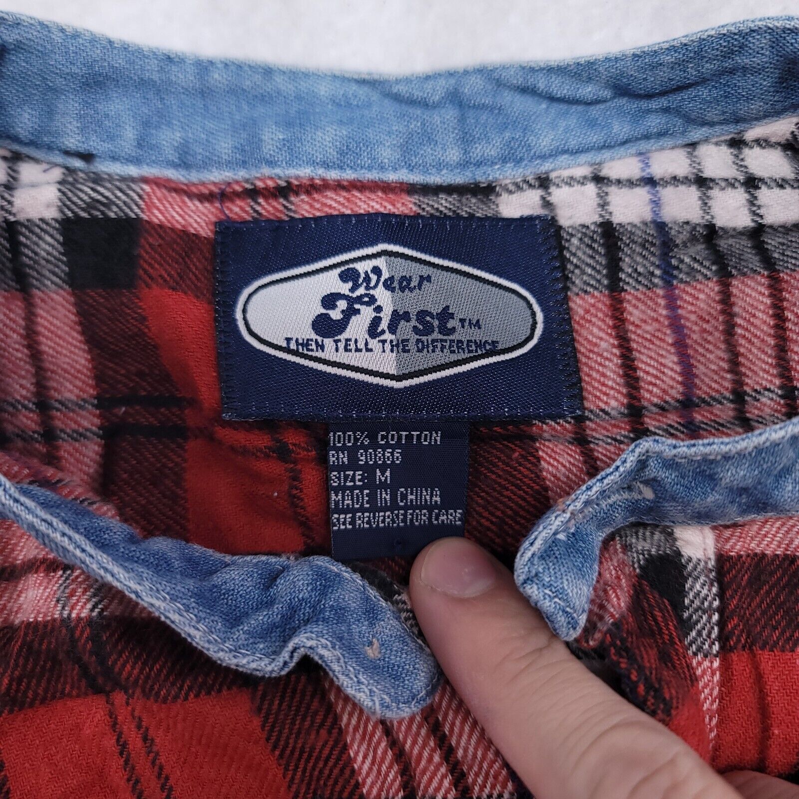 Wrangler Wear First Tartan Flannel Shirt Mens Size Medium M Red White Size US M / EU 48-50 / 2 - 3 Thumbnail