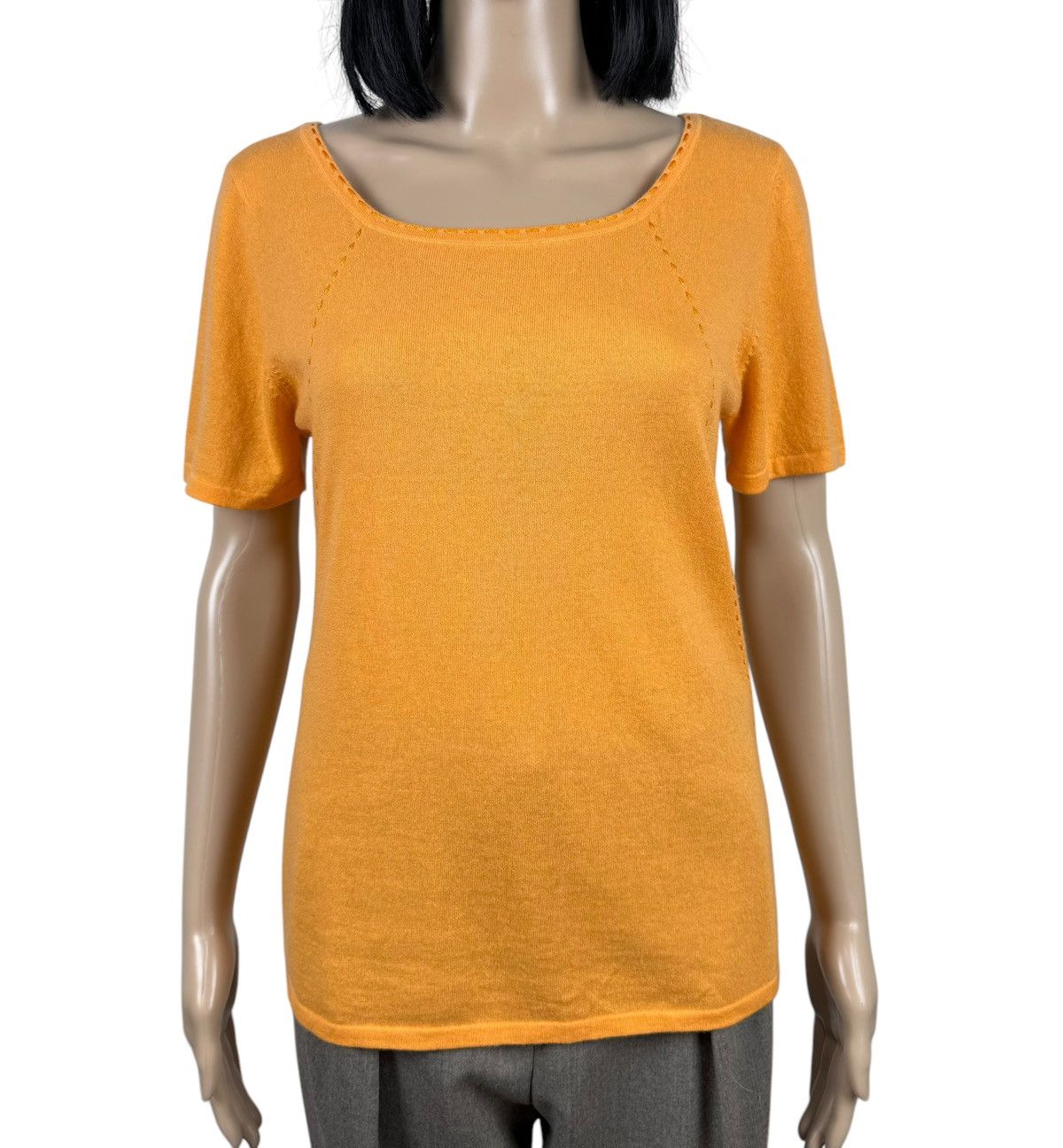 Escada × Vintage Escada Cashmere Blouse Short Sleeve size De40 IT46 Size L / US 10 / IT 46 - 2 Thumbnail