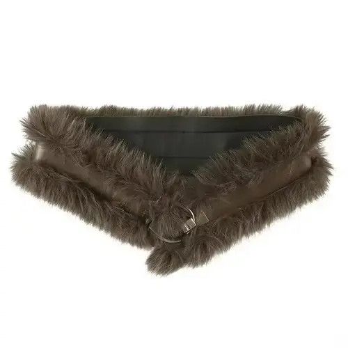 Other Yukiko x Akira 85 Cm Faux Fur Patchwork Pu Leather Belt Size ONE SIZE - 8 Thumbnail