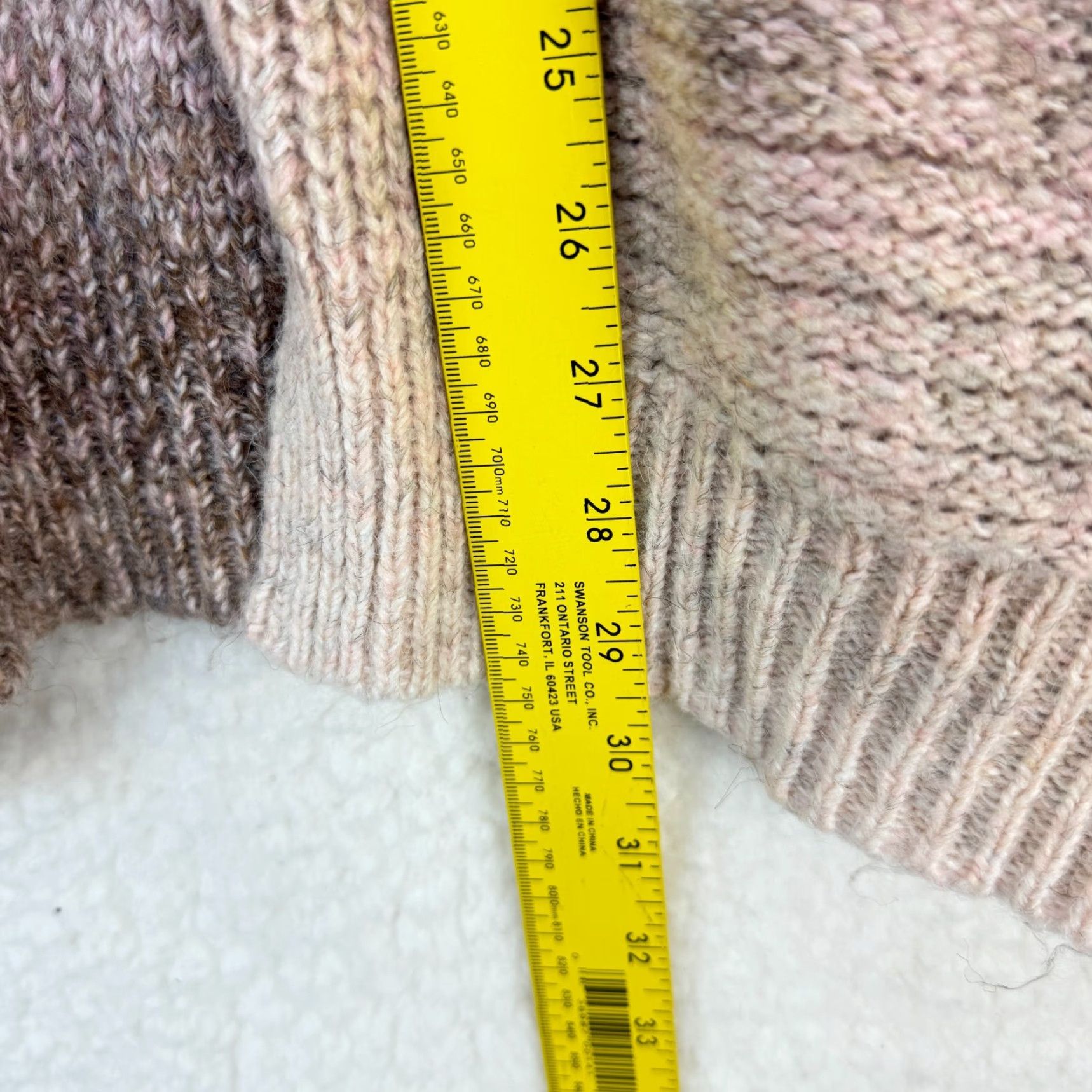 Frye Frye and Co. Cardigan Sweater Womens Large Pink Ombre Long Sleeve Knit Fringe Size L / US 10 / IT 46 - 7 Thumbnail