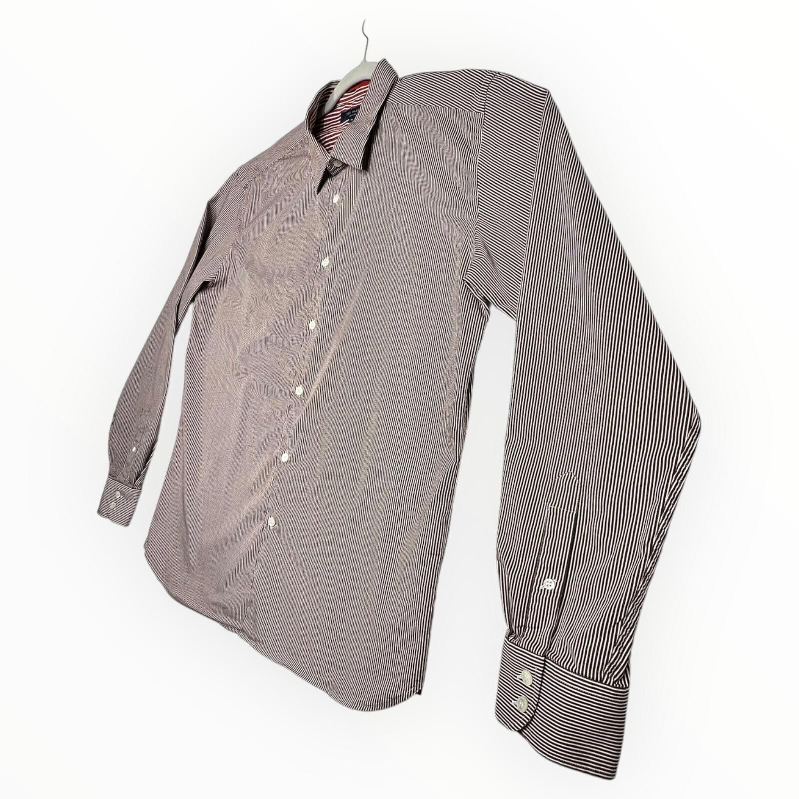 Ted Baker Ted Baker 6 Shirt Men UK Size 2XL Red Pinstripe Long Sleeve Size 48R - 3 Thumbnail