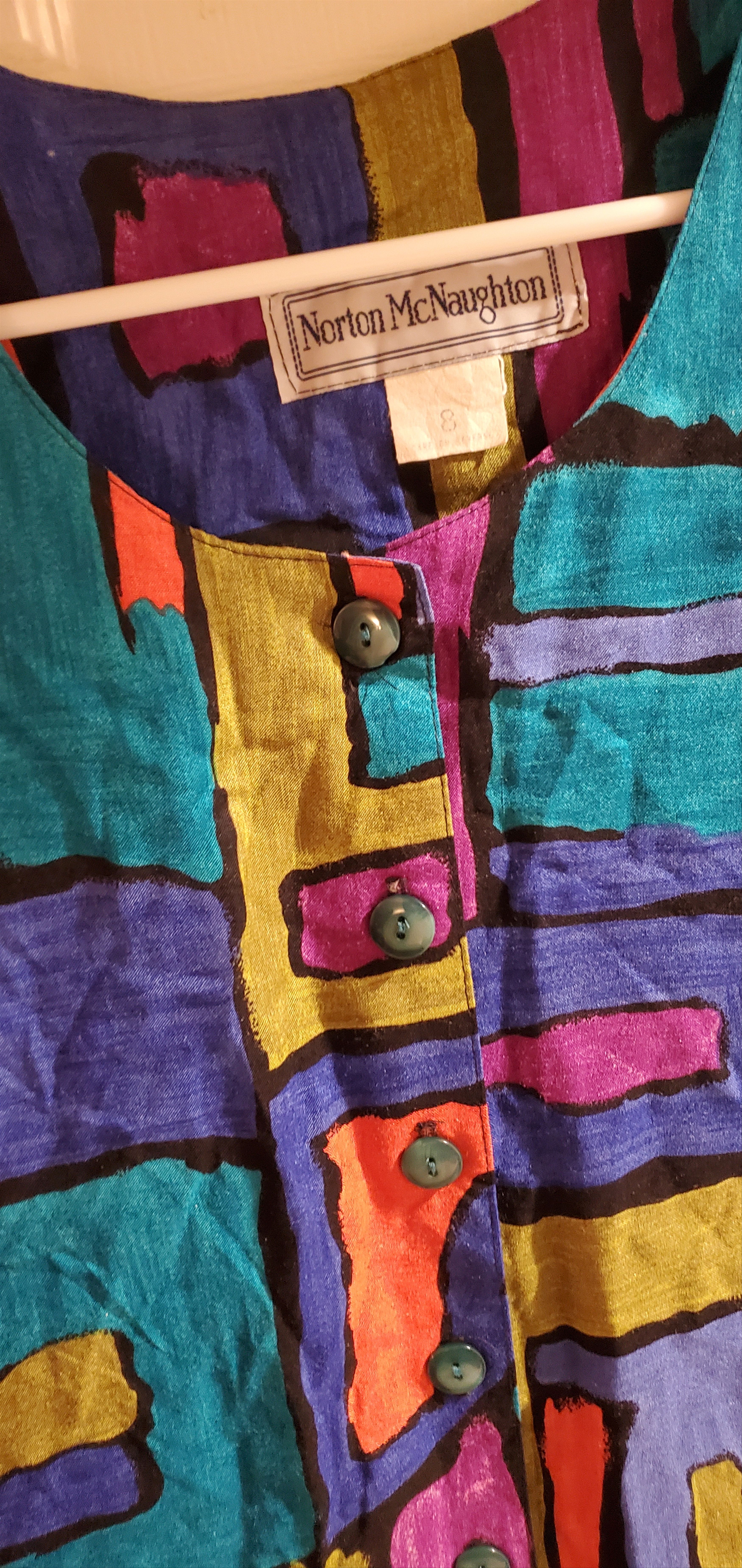 Vintage Vintage 80s Norton McNaughton Abstract Blouse (size 8) Size M / US 6-8 / IT 42-44 - 3 Thumbnail