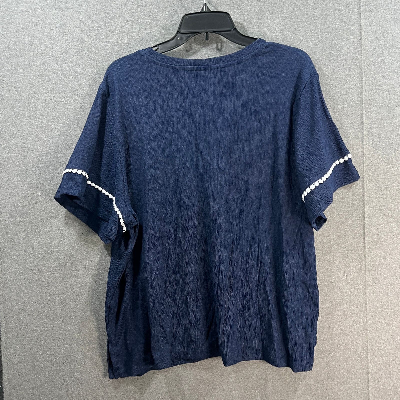 Other Cuddl Duds Crepe Knit V-neck Top Oxford Navy, X-Large Size XL / US 12-14 / IT 48-50 - 2 Thumbnail