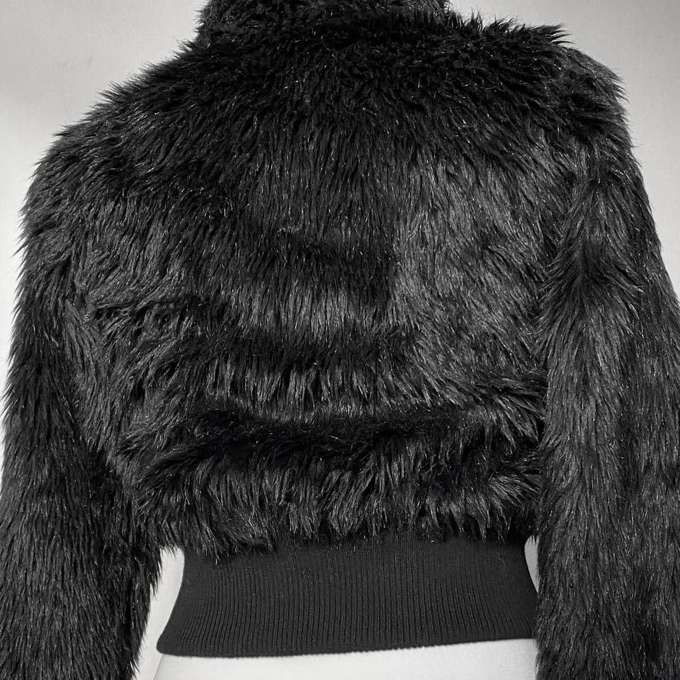 Vintage Avant - Garde faux fur fitted hoodie jacket Size S / US 4 / IT 40 - 2 Thumbnail
