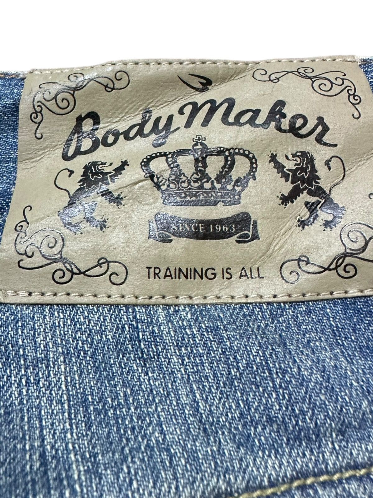 If Six Was Nine Vintage Body Maker Flare Mudwash Grunge Distressed Denim Size US 33 - 9 Thumbnail
