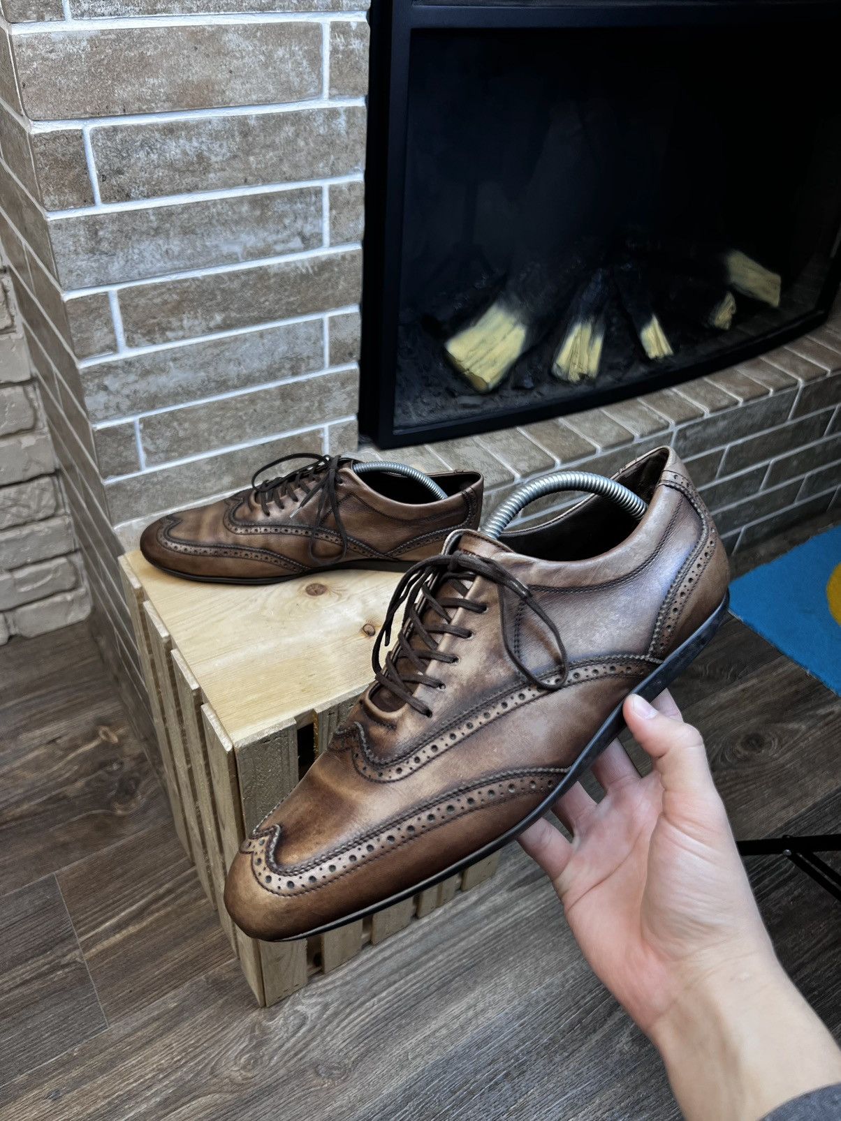 J.M. Weston J.M. Weston Modele Protege Brown Leather Trainers Shoes Size US 8.5 / EU 41-42 - 4 Thumbnail