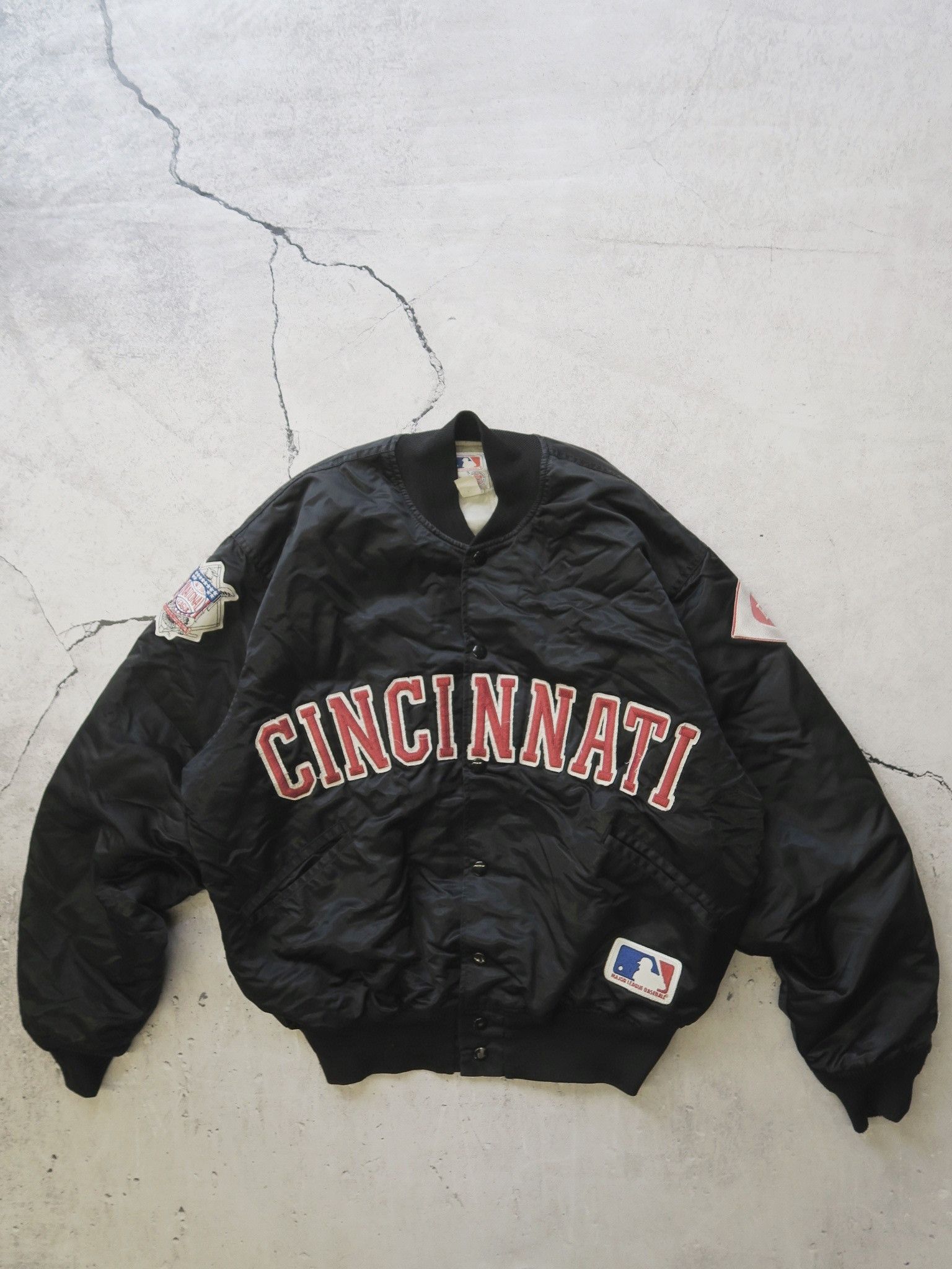 image of Triple A Baseball Cincinatti Reds Felco Vintage Jacket Baseball 80's in Black, Men's (Size XL)