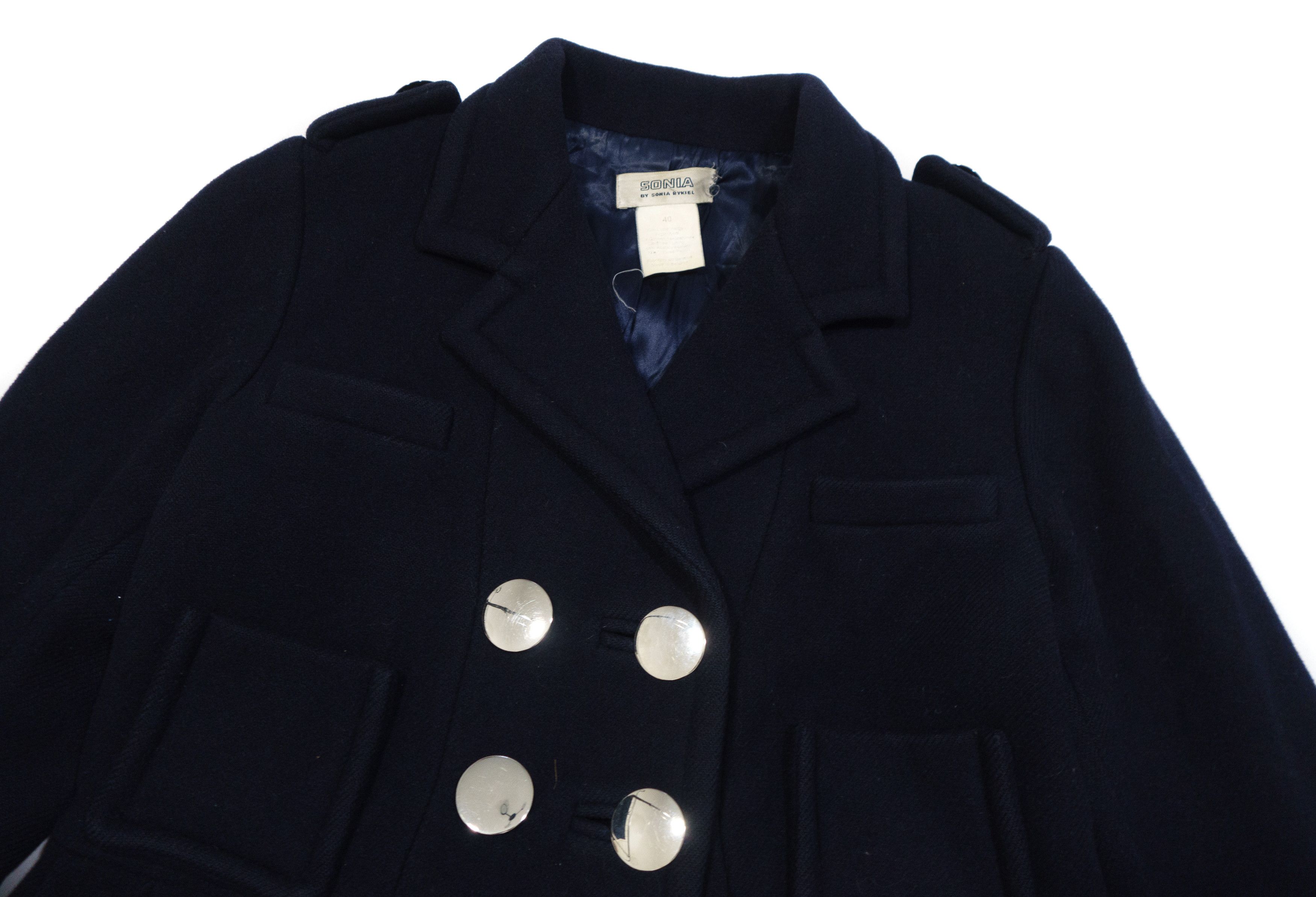 Sonia Rykiel 00s Sonia By Sonia Rykiel Wool Pea Coat Jacket Size S / US 4 / IT 40 - 3 Thumbnail