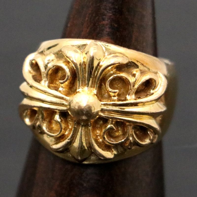 image of Chrome Hearts Gold Keeper Ring - Size 10.5, Men's
